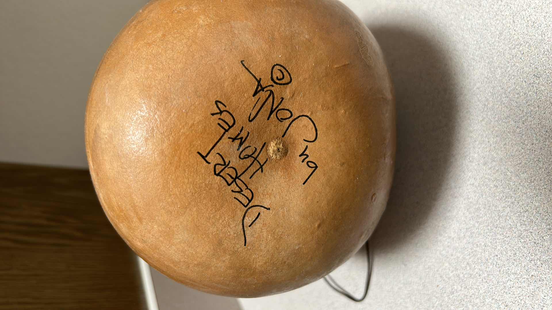 Photo 4 of 2 LARGE HANDPAINTED SIGNED GOURDS JONA