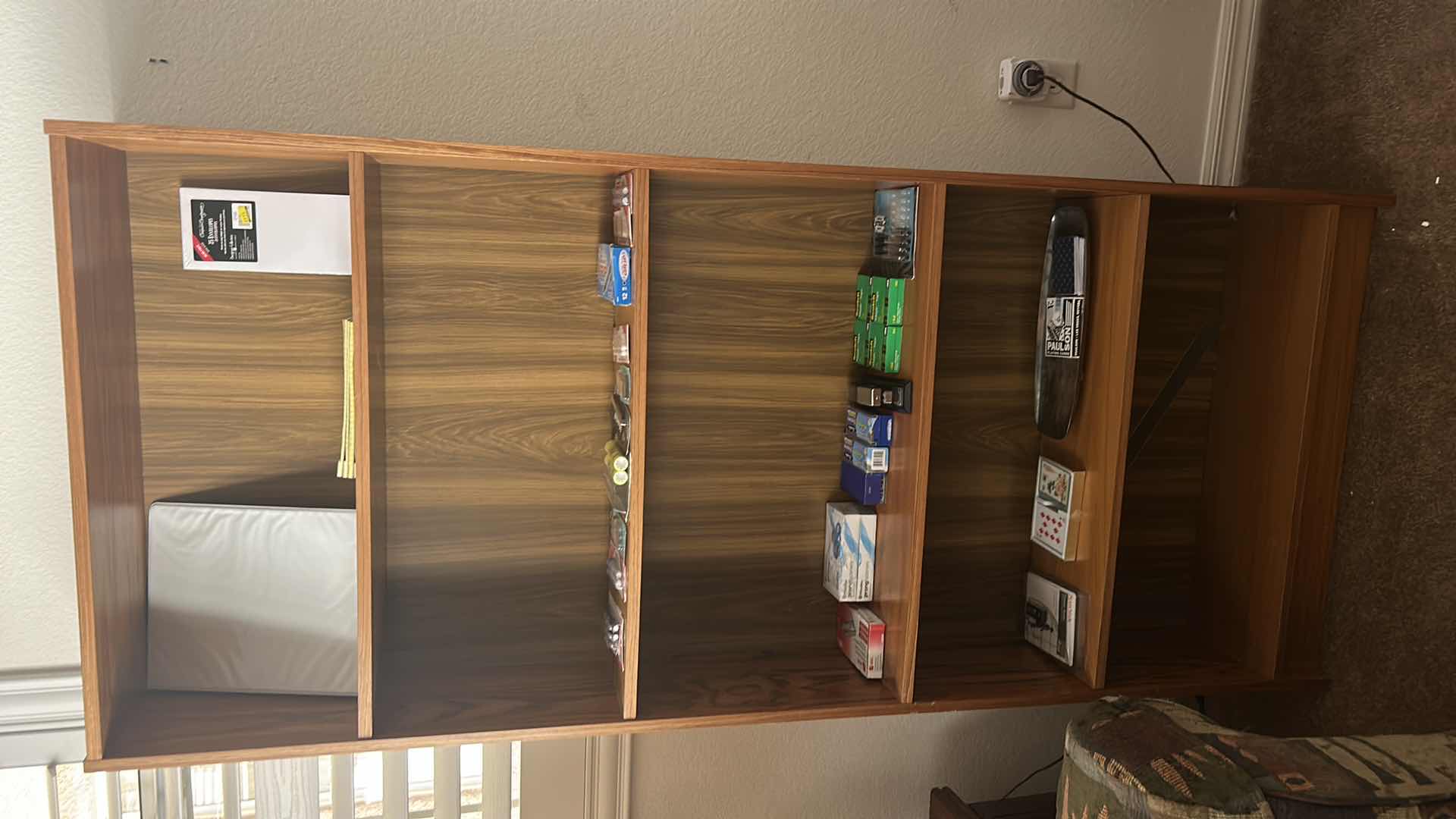 Photo 1 of BOOKSHELVES WITH OFFICE SUPPLIES 30” x 9 1/4” x 70”