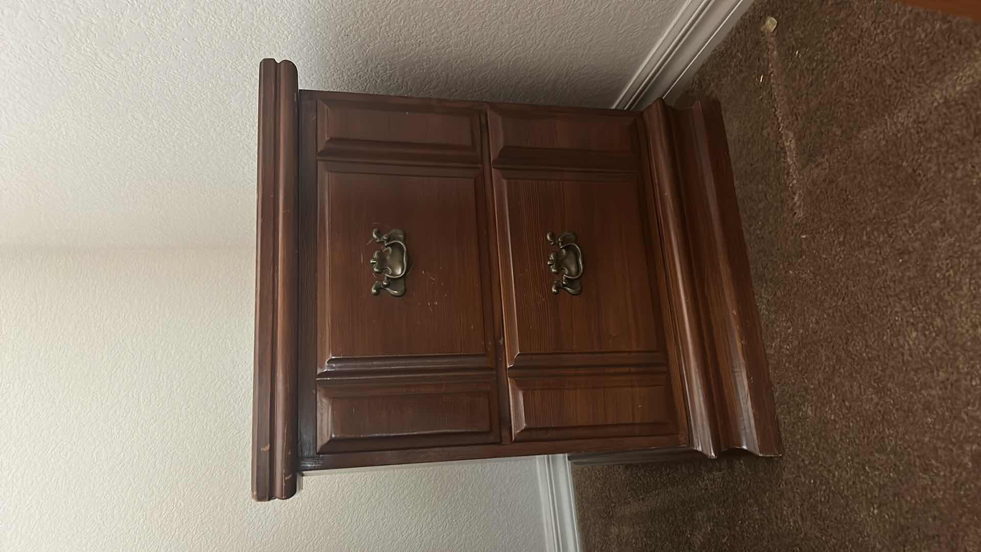 Photo 1 of 2 DRAWER VINTAGE WOOD NIGHTSTAND 18” x 17” x 22