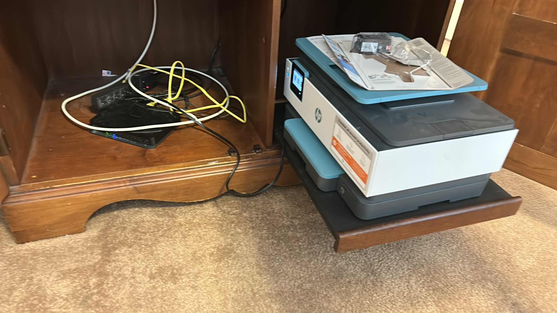 Photo 1 of ARMOIRE WORKSTATION, FOLD OUT DESK  AND PULLOUTS W CONTENTS 44“ x 25 1/2“ H74"