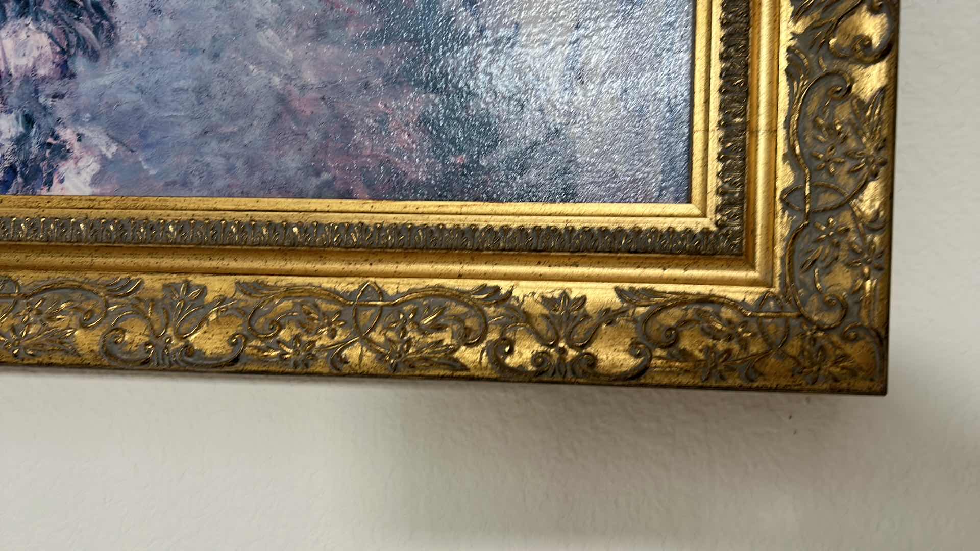 Photo 5 of OIL ON CANVAS 1882 SIGNED CLAUDE MONET ARTWORK ORNATE GOLD FRAMED VASE OF FLOWERS (“WILD MALLOW”) 
29” x 34.5”