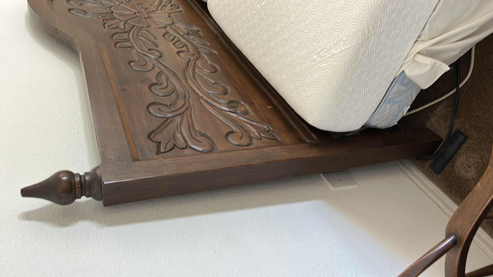 Photo 3 of CARVED DARK WOOD HEADBOARD  79” x 51”