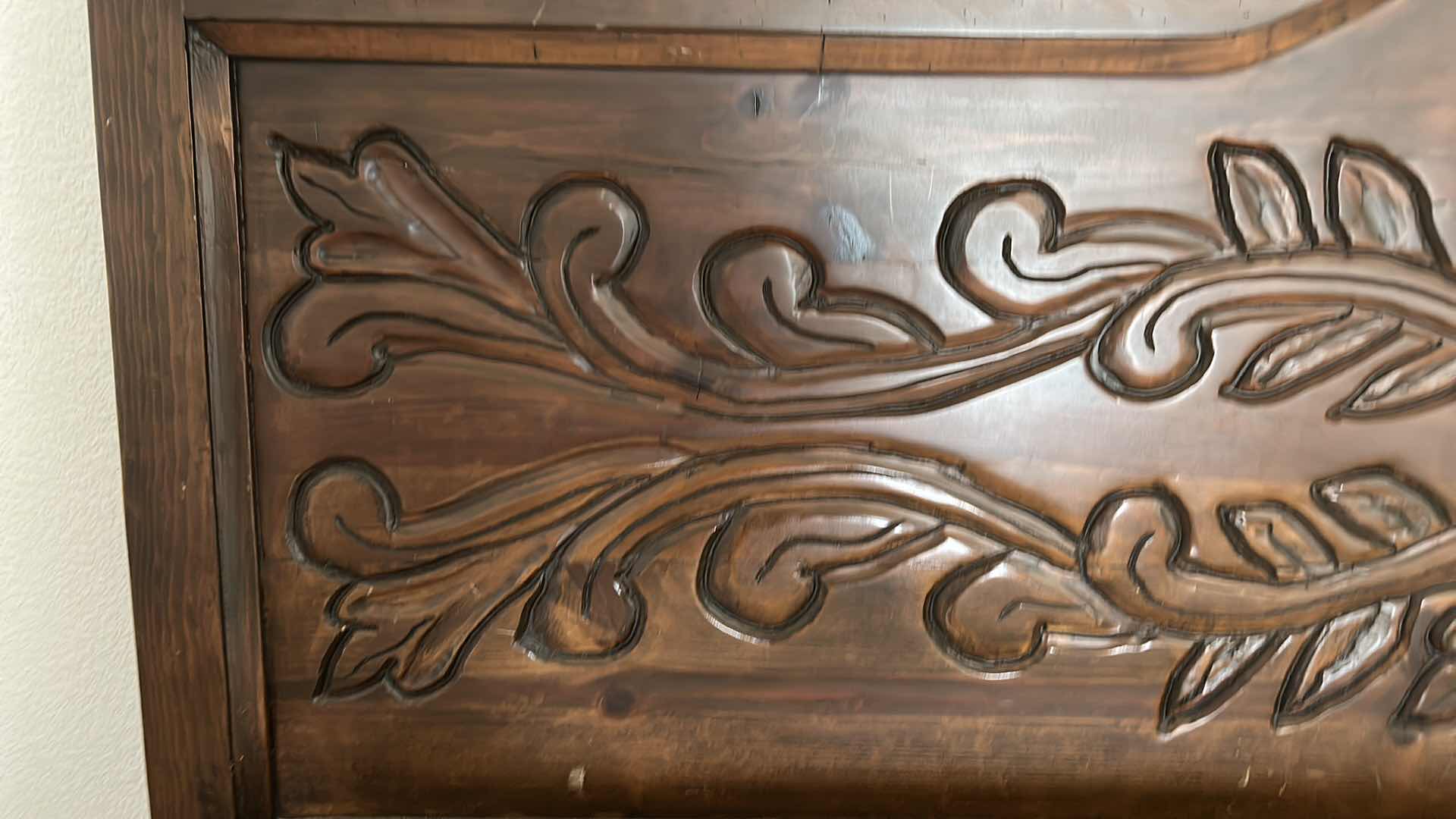Photo 4 of CARVED DARK WOOD HEADBOARD  79” x 51”