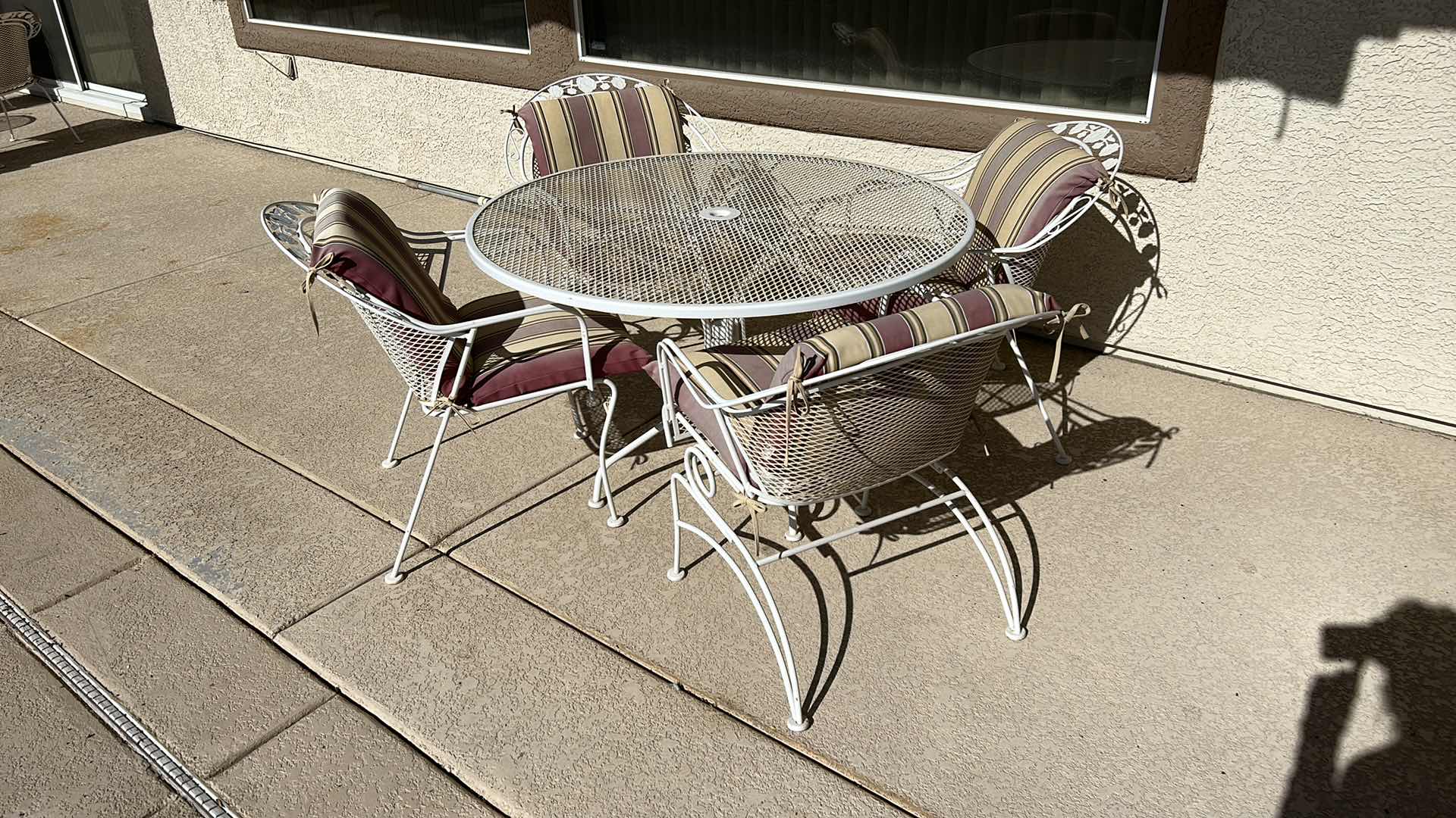 Photo 1 of METAL PATIO TABLE AND 4 CHAIRS