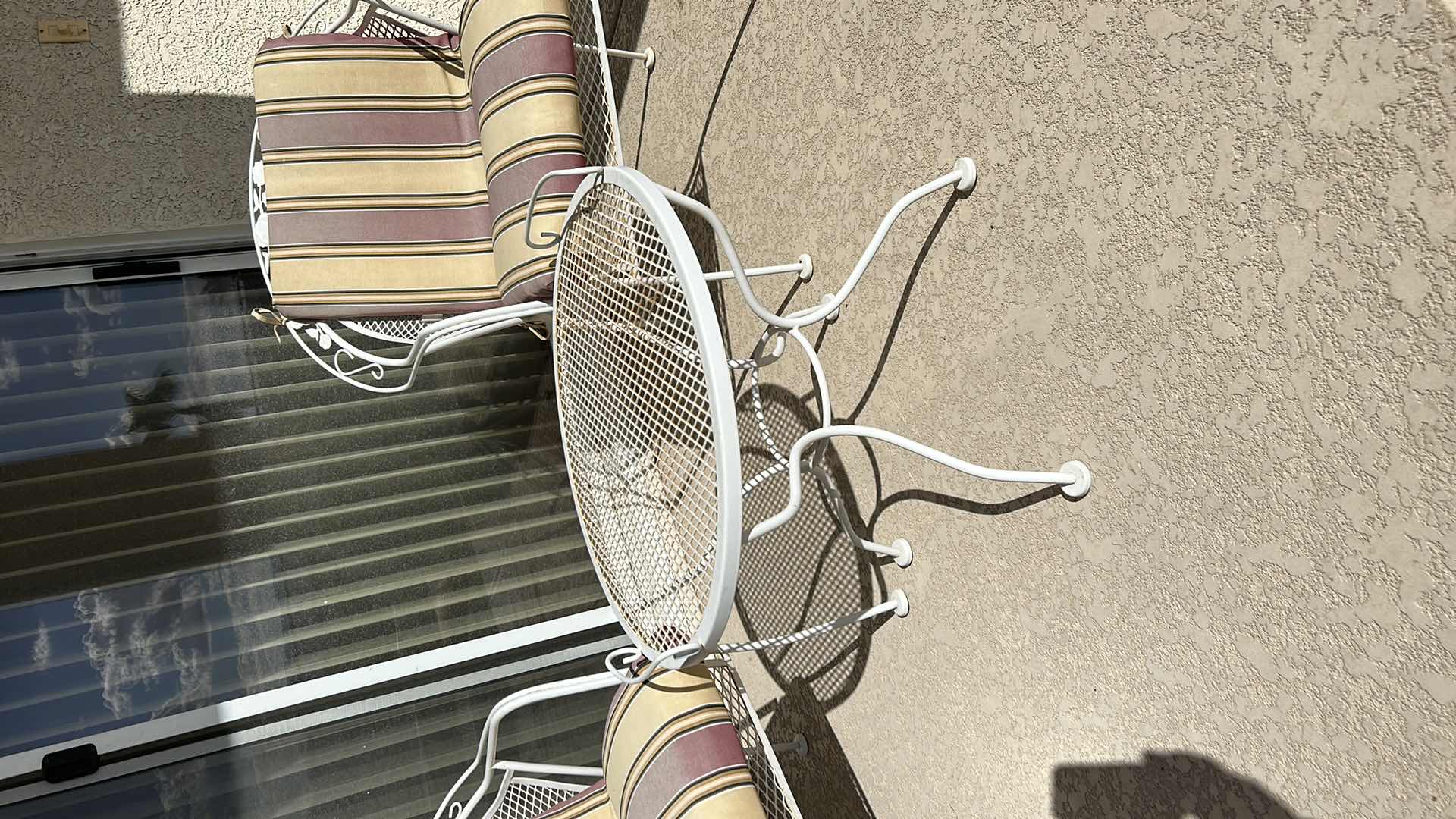 Photo 1 of 2 METAL PATIO CHAIRS AND SMALL TABLE