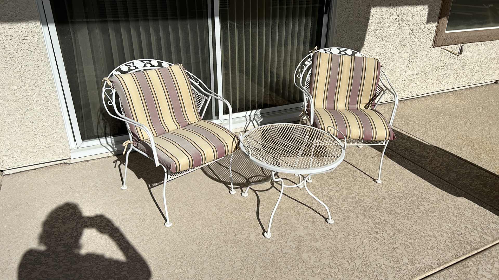 Photo 1 of 2 METAL PATIO CHAIRS AND SMALL TABLE