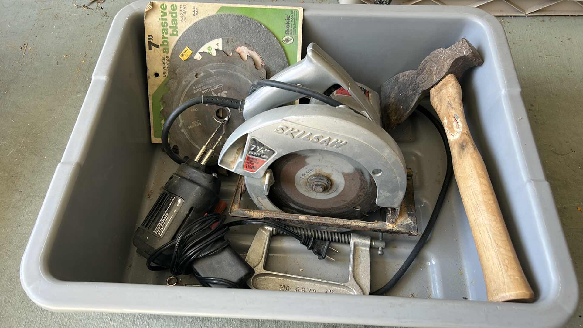 Photo 1 of SKILLSAW, BLADES, HATCHET AND SOLDER GUN