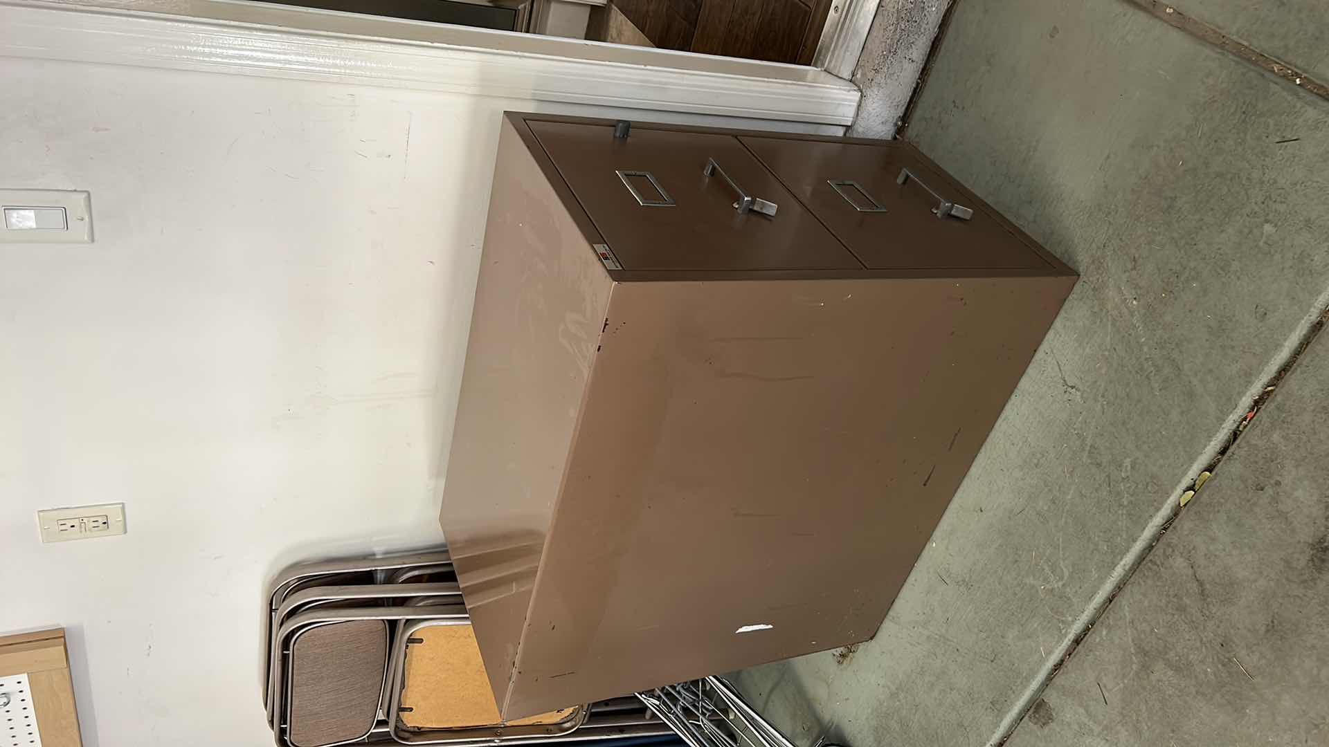 Photo 1 of SCHWAB VERY HEAVY METAL FILE CABINET W FILE FOLDERS 16 1/2” x 31” x 28”