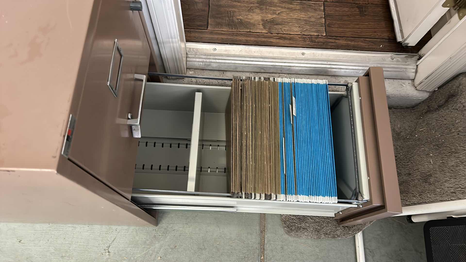 Photo 1 of SCHWAB VERY HEAVY METAL FILE CABINET W FILE FOLDERS 16 1/2” x 31” x 28”