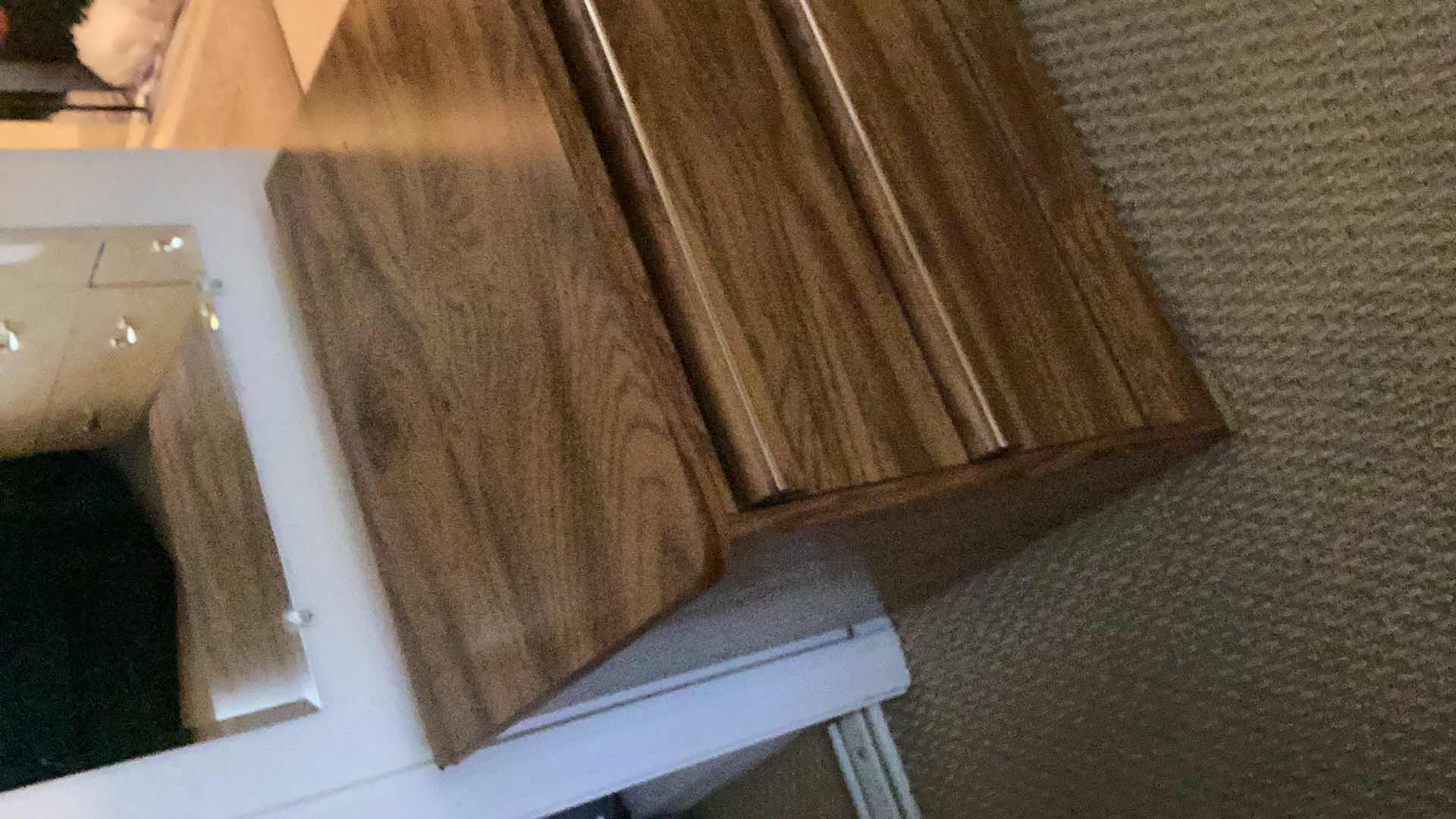 Photo 6 of 2 WOOD NIGHTSTANDS- SMALL 19” x 16” x 19” LARGE 23” x 16” x 28”