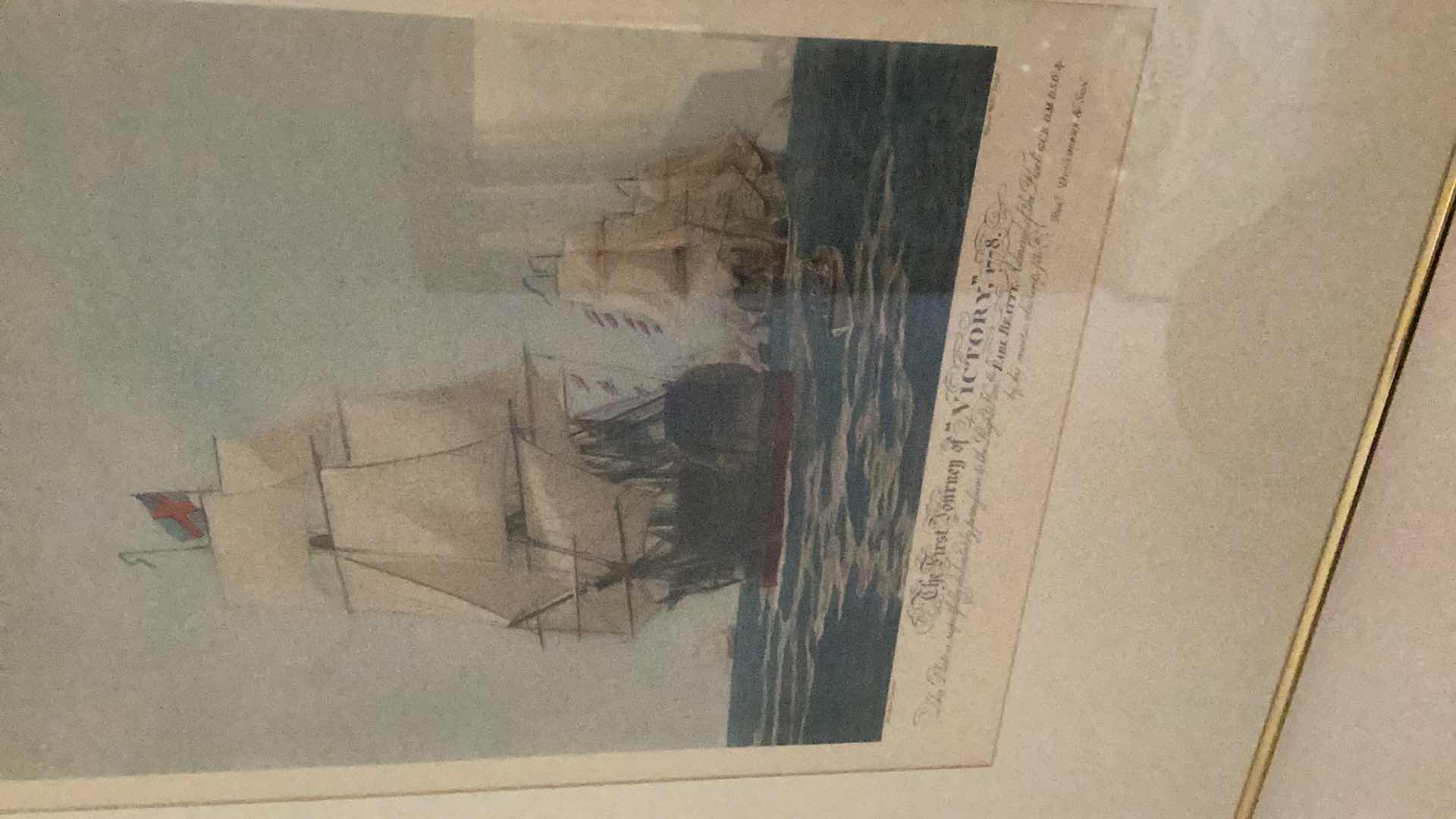 Photo 1 of FRAMED ARTWORK THE “VICTORY FIRST VOYAGE” PRINT 27” X 29”