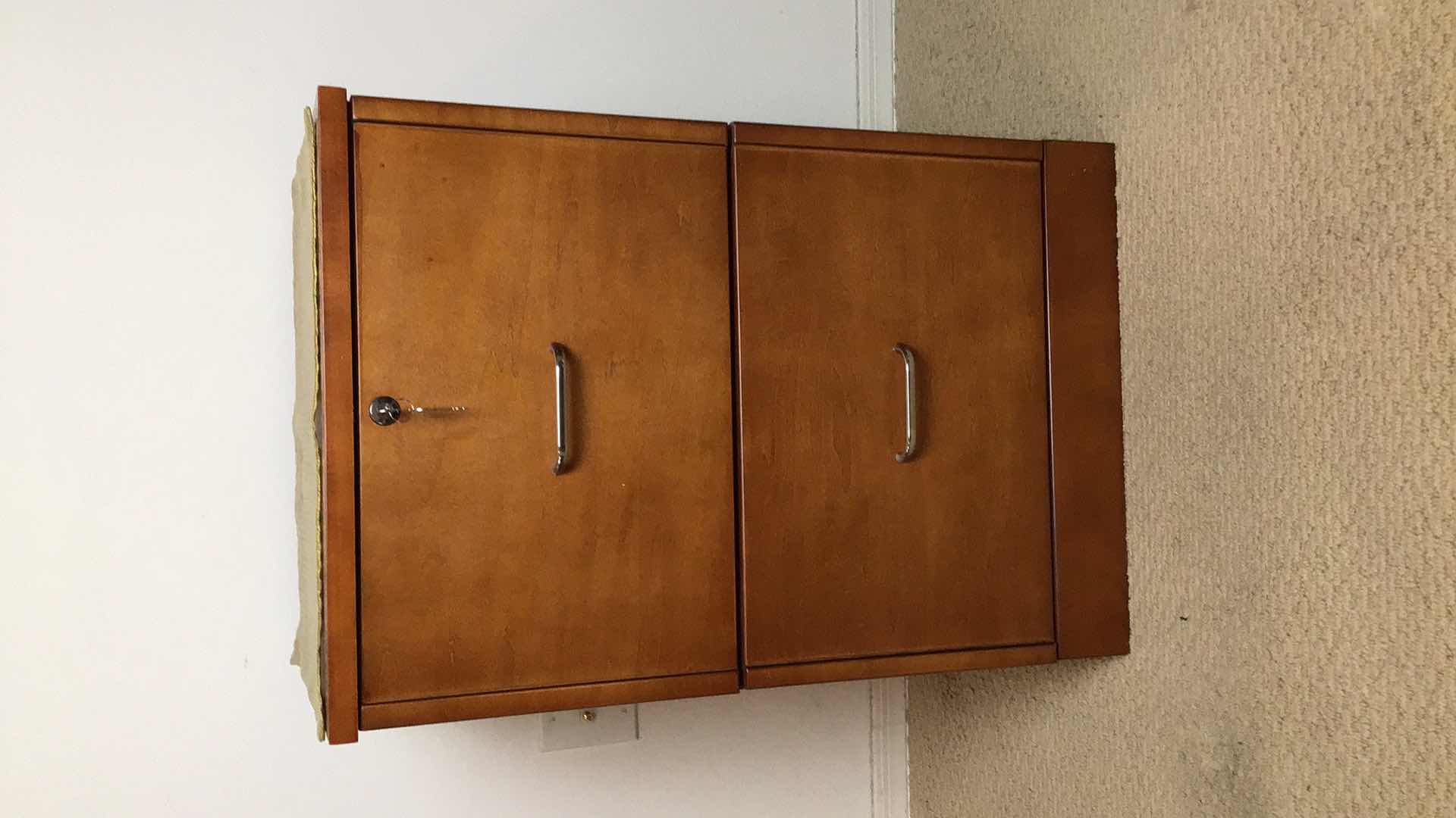 Photo 1 of WOOD 2 DRAWER LOCKING FILING CABINET/NIGHT STAND 19” X 16” H28”