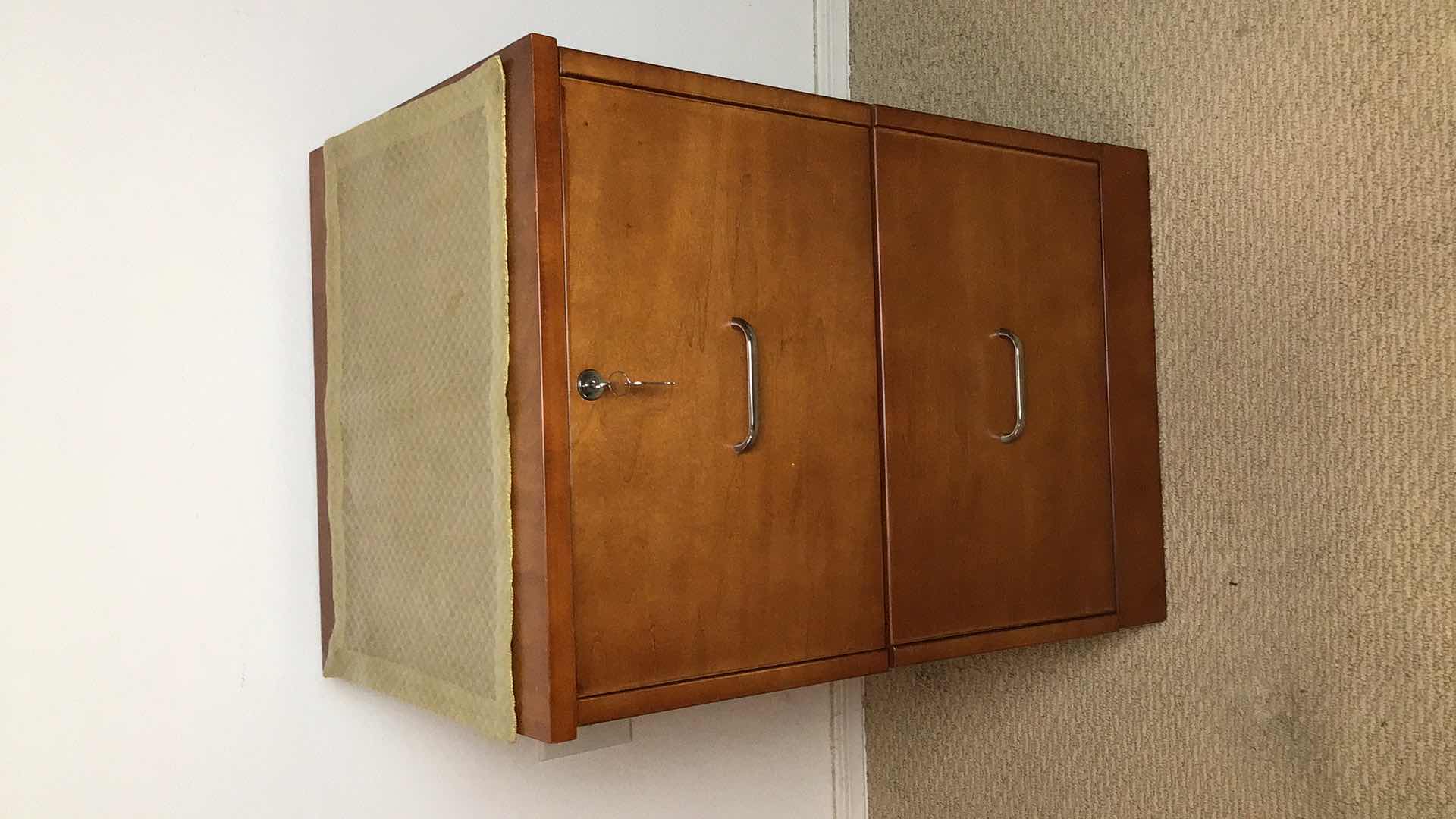 Photo 1 of WOOD 2 DRAWER LOCKING FILING CABINET/NIGHT STAND 19” X 16” H28”