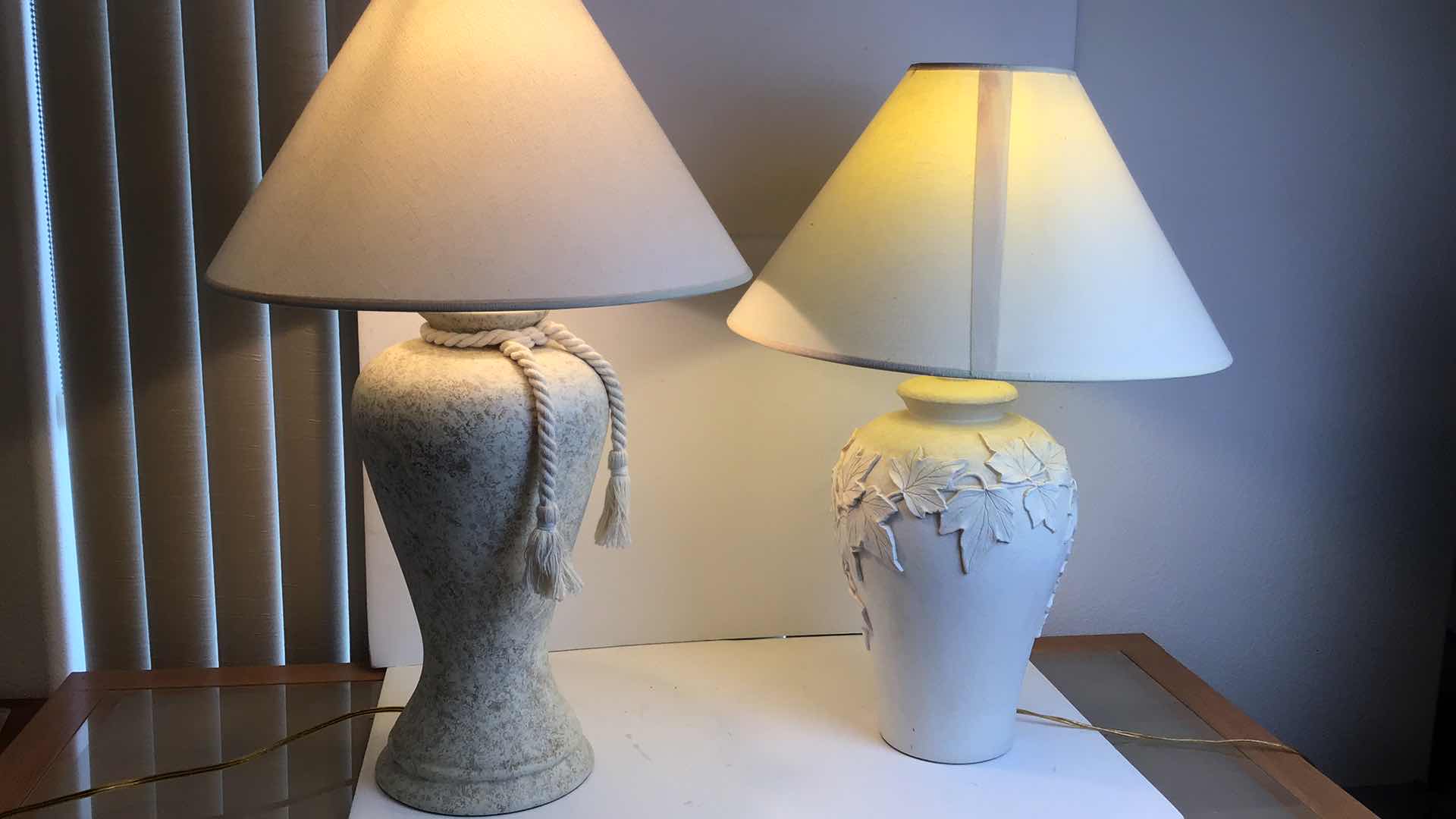Photo 1 of TWO WORKING NIGHTSTAND LAMPS 29” & 27”