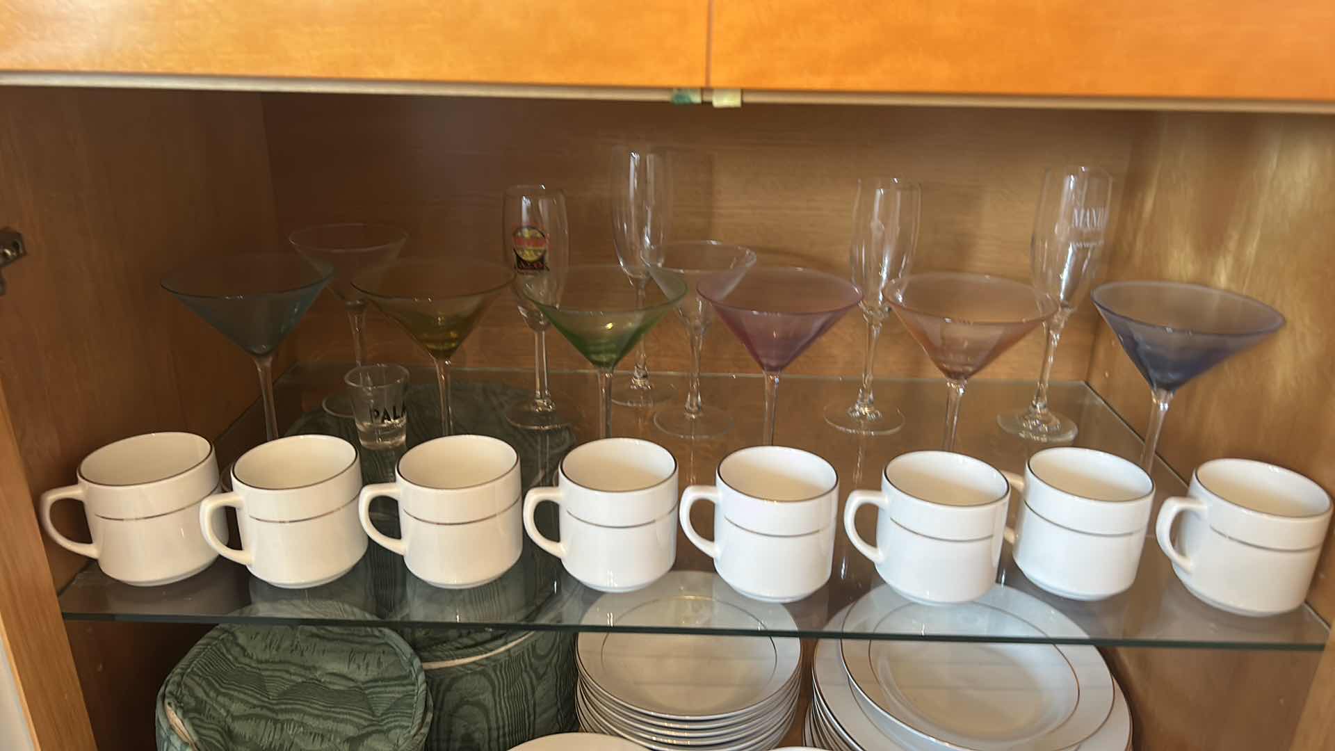 Photo 1 of 41 PC WHITE PORCELAIN DINNERWARE WITH GOLD ACCENT AND STEMWARE