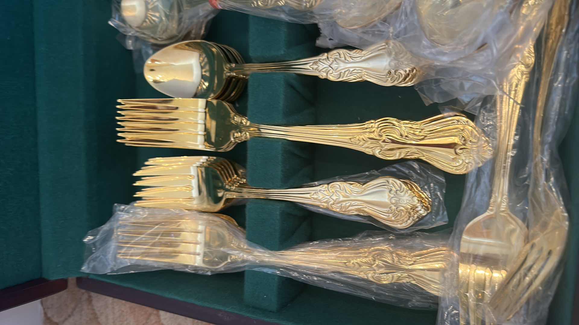 Photo 1 of 65 PC GOLD BOXED FINE SILVERWARE SET