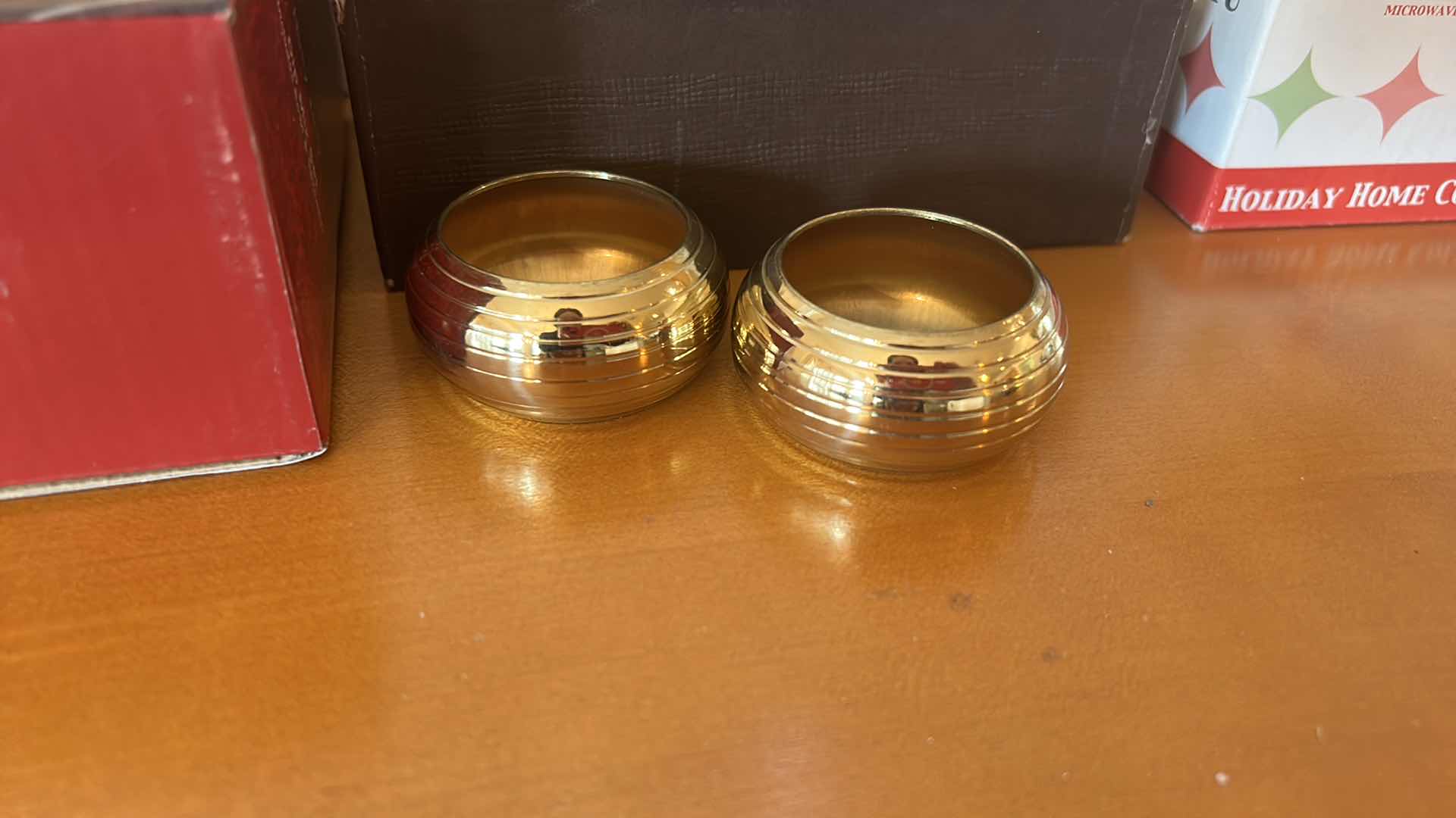 Photo 1 of NEW BOXED CHRISTMAS ITEMS (1 NAPKIN RING IS MISSING FROM BOX)