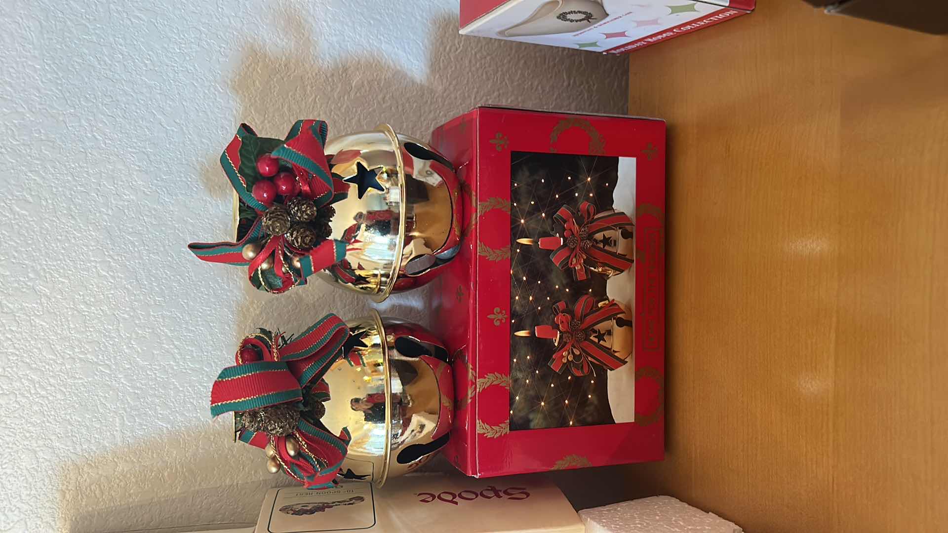 Photo 1 of NEW BOXED CHRISTMAS ITEMS (1 NAPKIN RING IS MISSING FROM BOX)