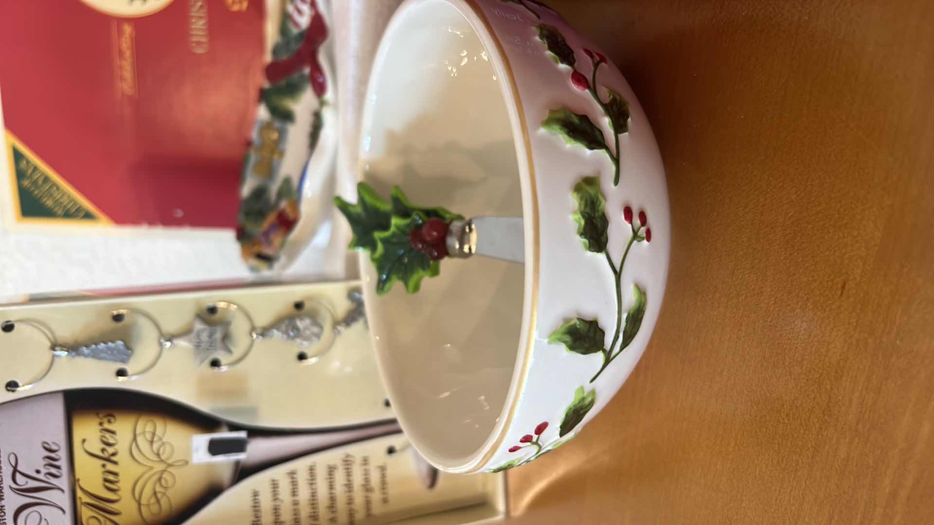 Photo 1 of NEW BOXED CHRISTMAS ITEMS (1 NAPKIN RING IS MISSING FROM BOX)