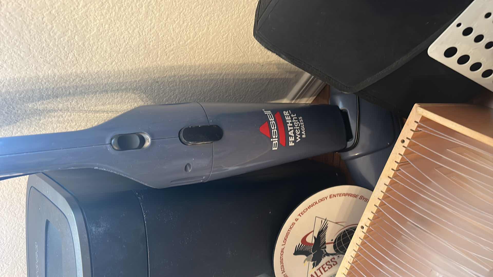 Photo 1 of OFFICE SUPPLIES- BISSELL FEATHER WEIGHT VACCUM L, CROSSCUT SHREDDER, HAIER ULTRASONIC CLEANER AND MORE