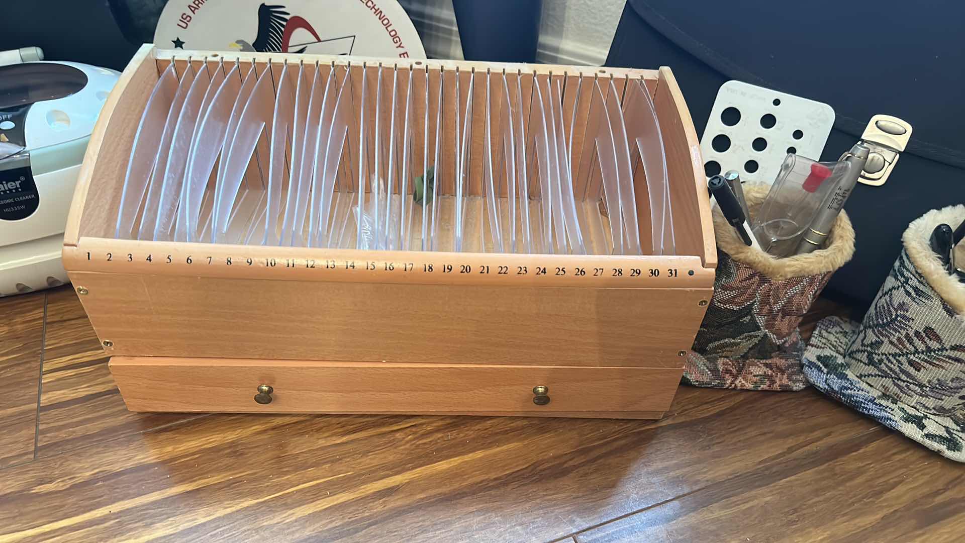 Photo 1 of OFFICE SUPPLIES- BISSELL FEATHER WEIGHT VACCUM L, CROSSCUT SHREDDER, HAIER ULTRASONIC CLEANER AND MORE