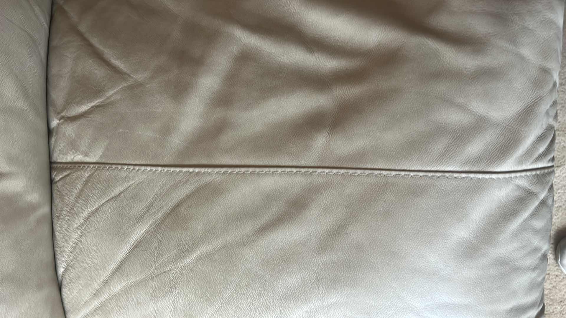 Photo 1 of LIGHT TAN 7’ FAUX LEATHER SOFA