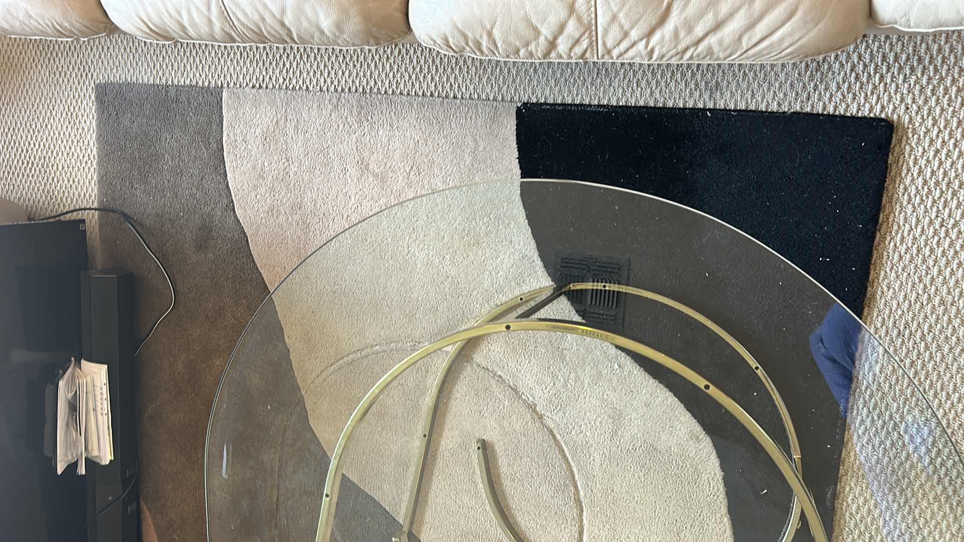 Photo 3 of HAND TUFTED 100% WOOL ABSTRACT WAVY RUG BROEN GRAY BEIGE AND BLACK 5.3” x 7.7”