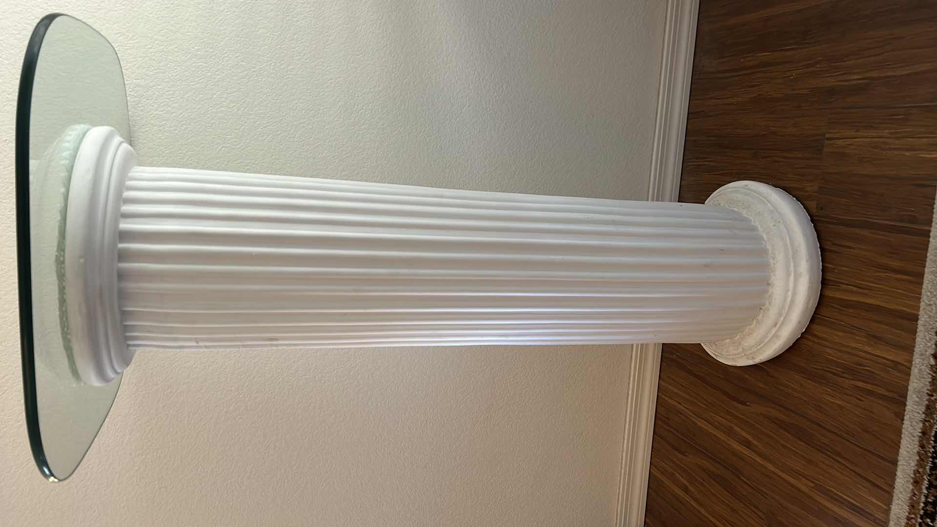 Photo 1 of PILLAR PEDESTAL W GLASS TOP 18“ x 36 1/2“