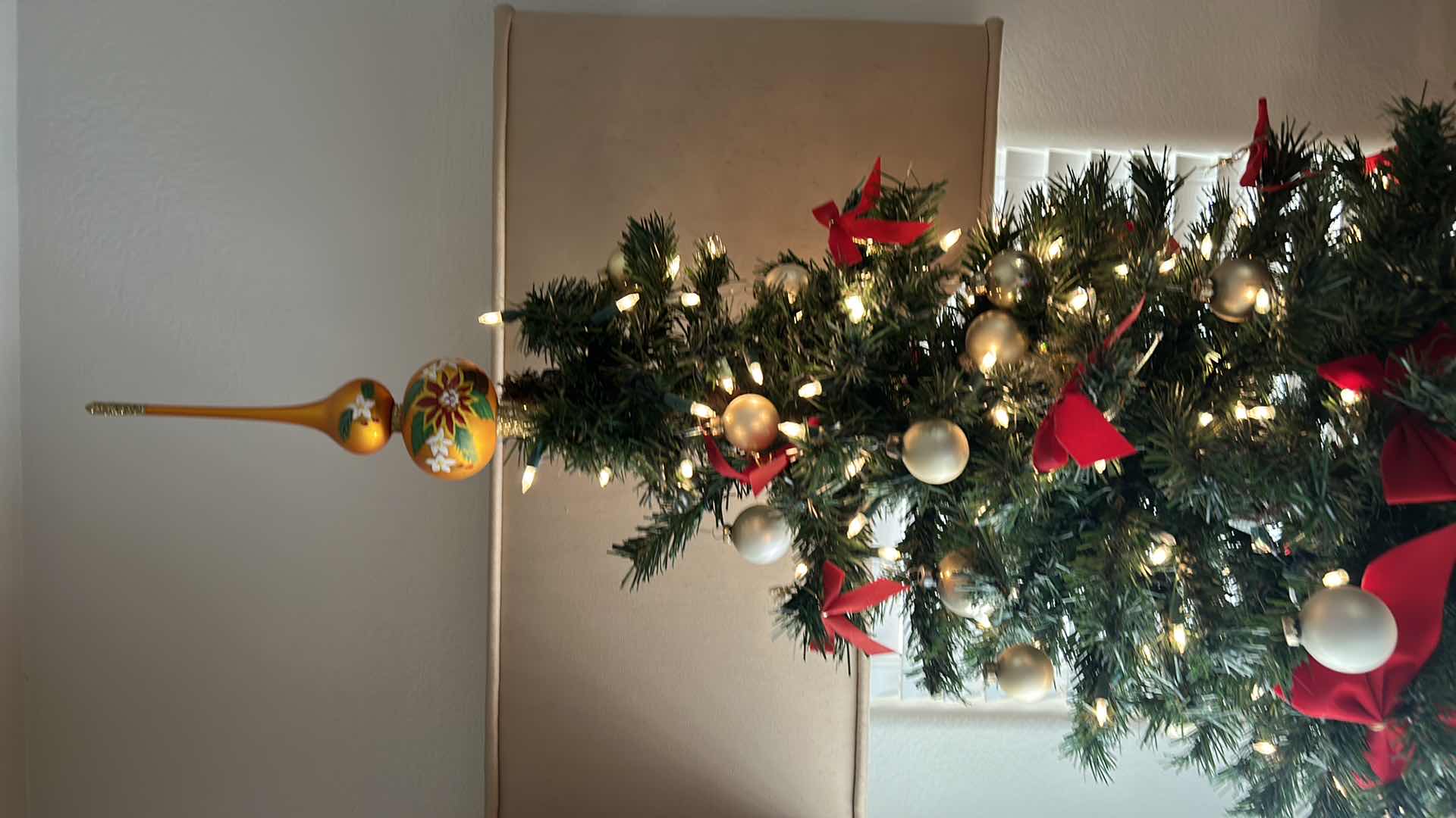 Photo 2 of 8’ CHRISTMAS TREE W DECORATIONS AND LIGHTS