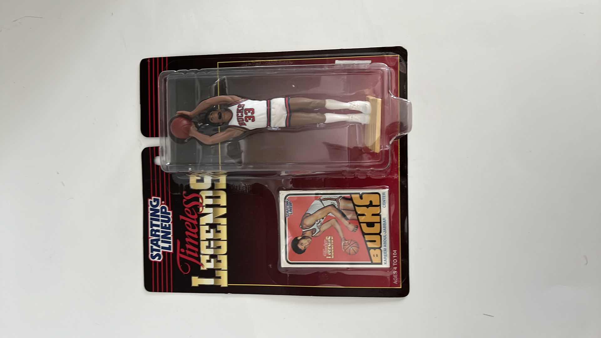 Photo 1 of 1995 STARTING LINEUP KAREEM JABBAR BASKETBALL CARD LEGENDS FIGURINE SEALED