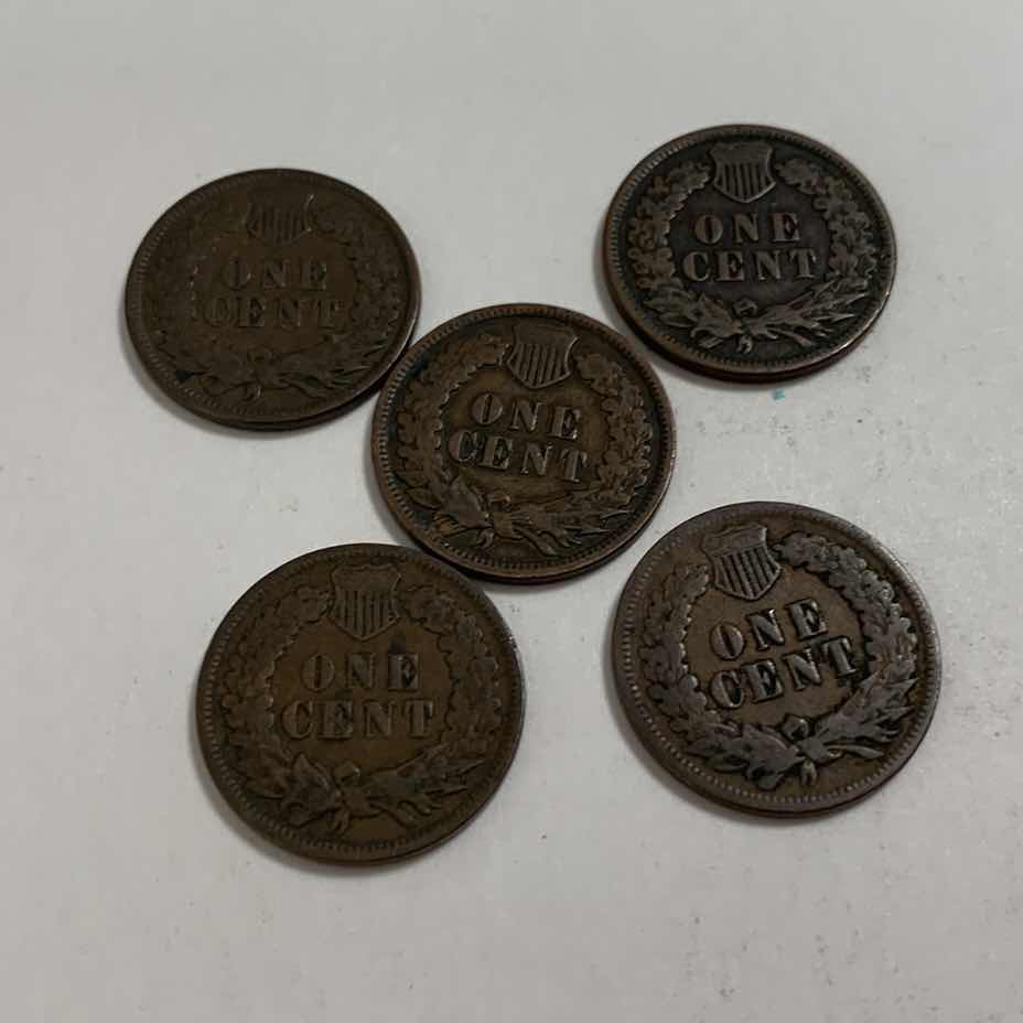 Photo 1 of FIVE INDIAN HEAD CENTS