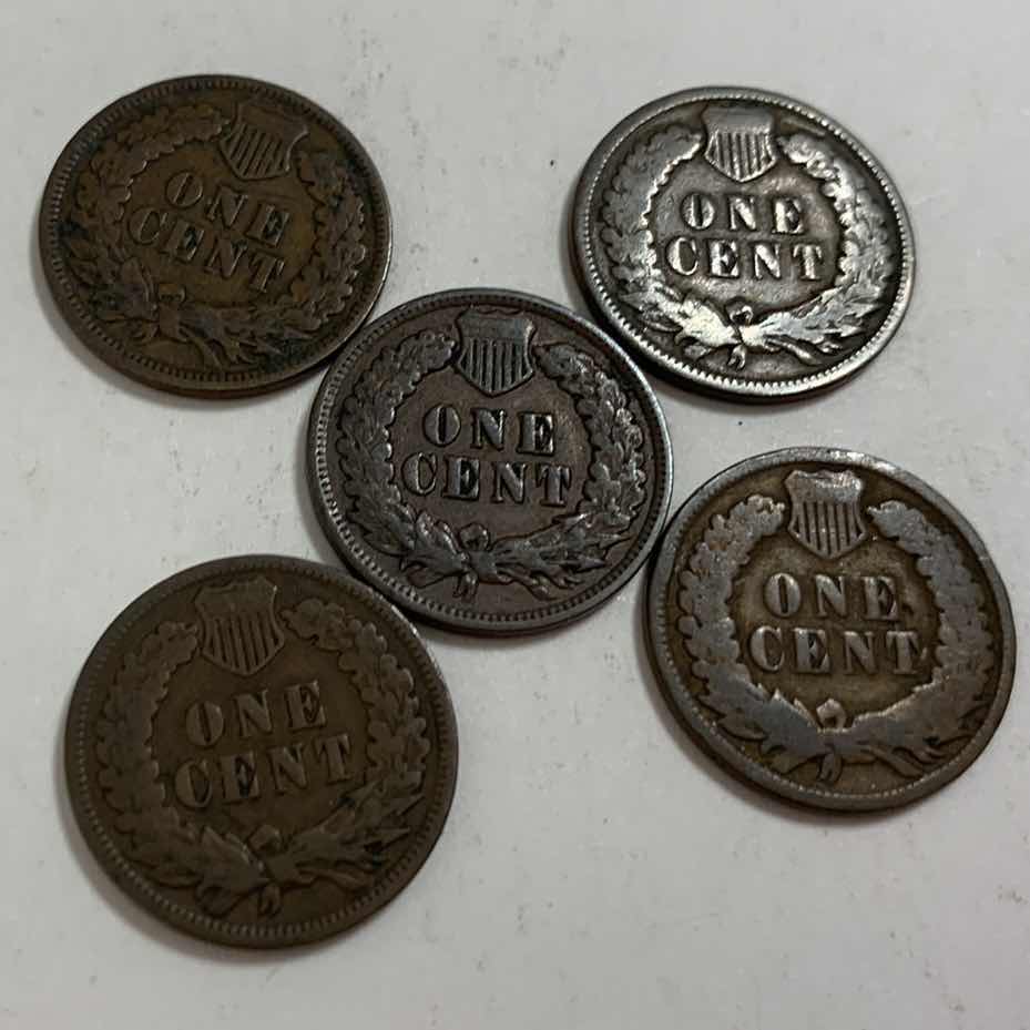 Photo 1 of FIVE INDIAN HEAD CENTS