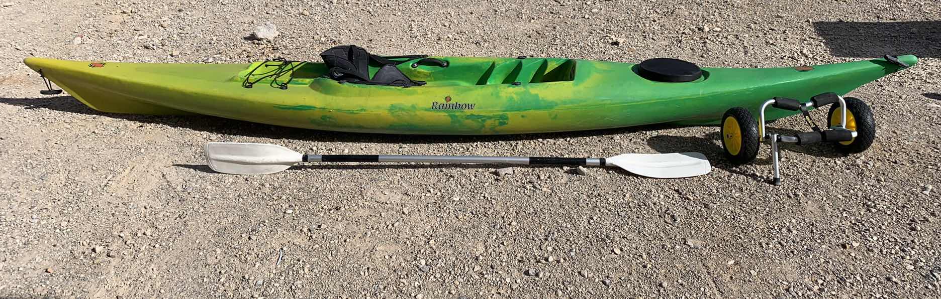 Photo 1 of RAINBOW OASIS KAYAK WITH PADDLE AND ROLLING TRANSPORTER