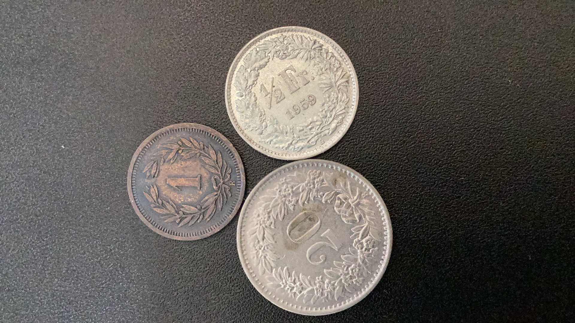 Photo 1 of 3 COLLECTIBLE COINS - SWITZERLAND 1934, 1959, 1968