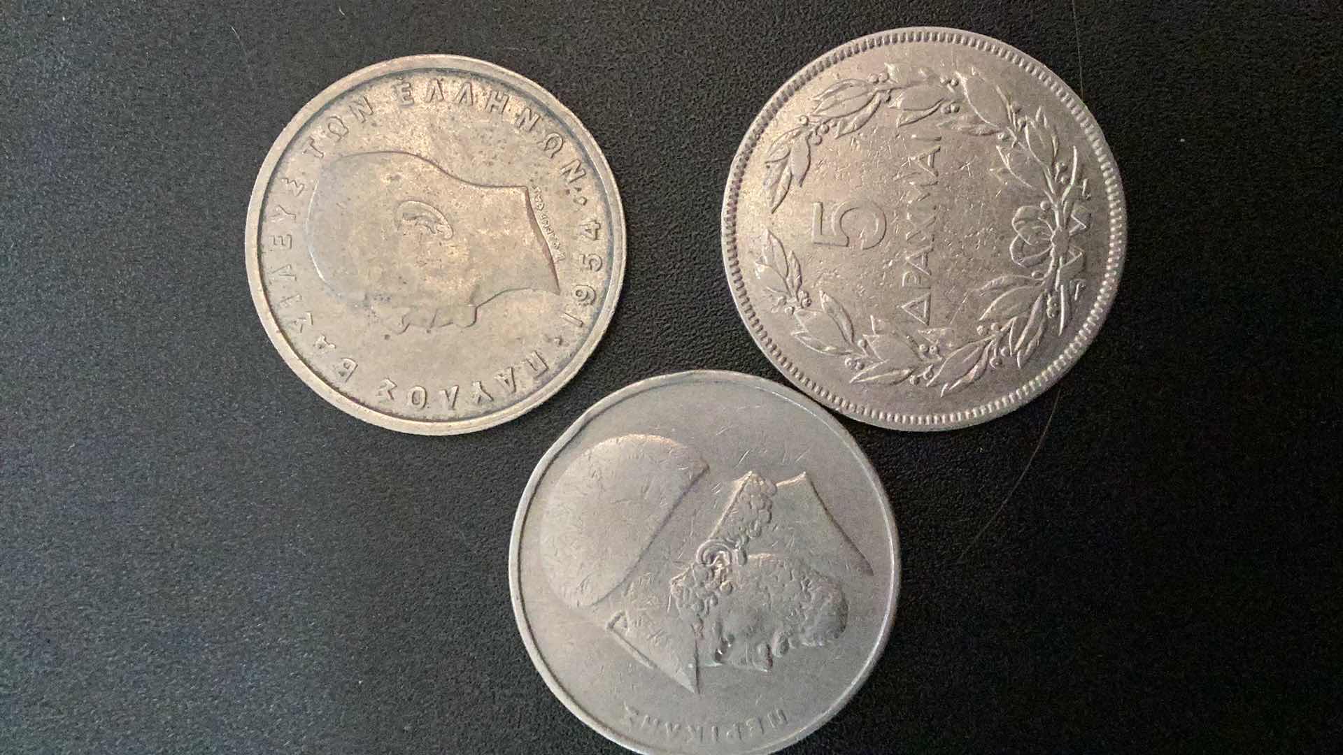 Photo 1 of 3 COLLECTIBLE COINS - GREECE 1930, 1954, 1976