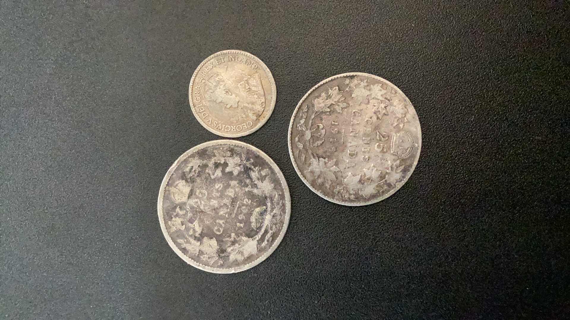 Photo 1 of 3 COLLECTIBLE COINS - CANADA, 1902, 1916, 1918