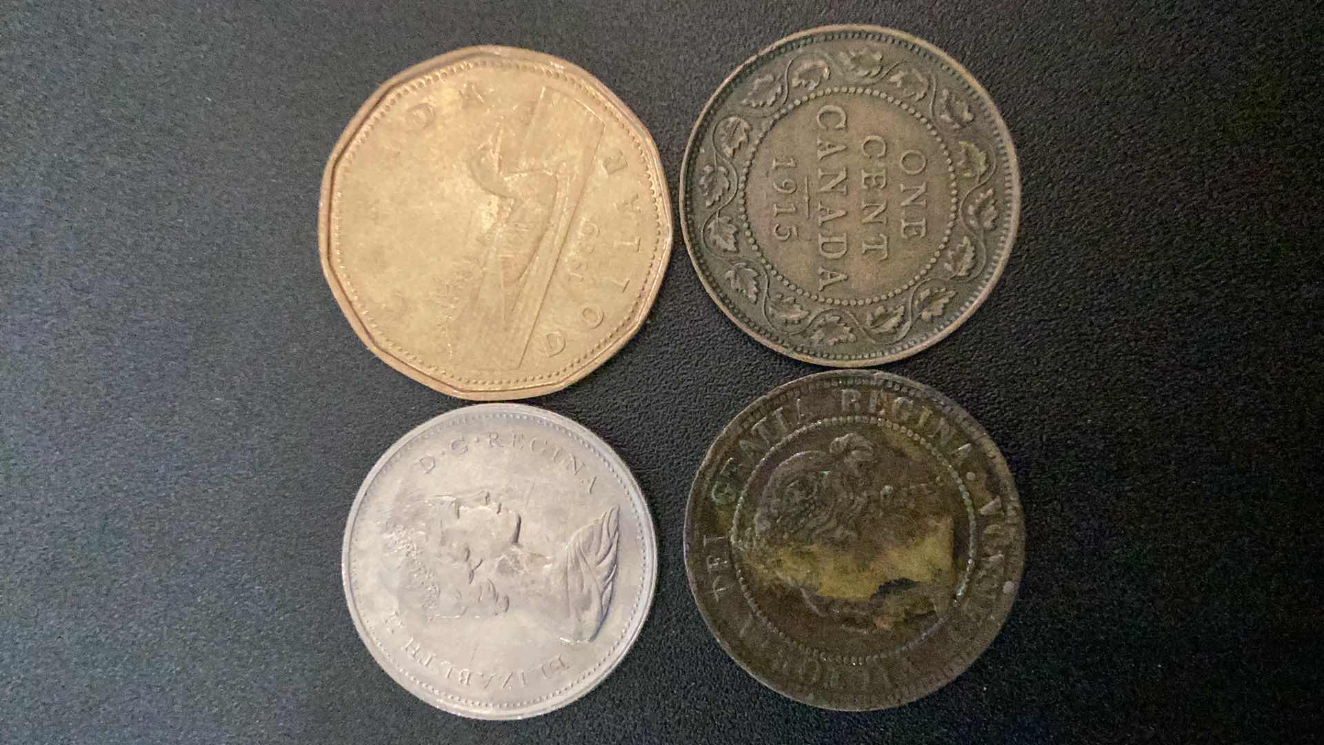 Photo 1 of 4 COLLECTIBLE COINS - CANADA, 1901, 1915, 1975, 1989