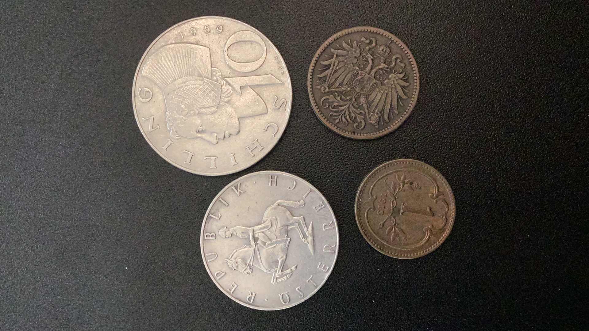Photo 1 of 4 COLLECTIBLE COINS - AUSTRIA 1913, 1914, 1961, 1967