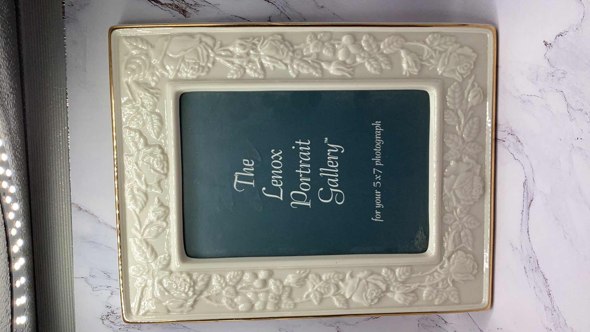 Photo 1 of LENOX PICTURE FRAME, LEADED CUT CRYSTAL BOWL AND 3 DESSERT CUPS