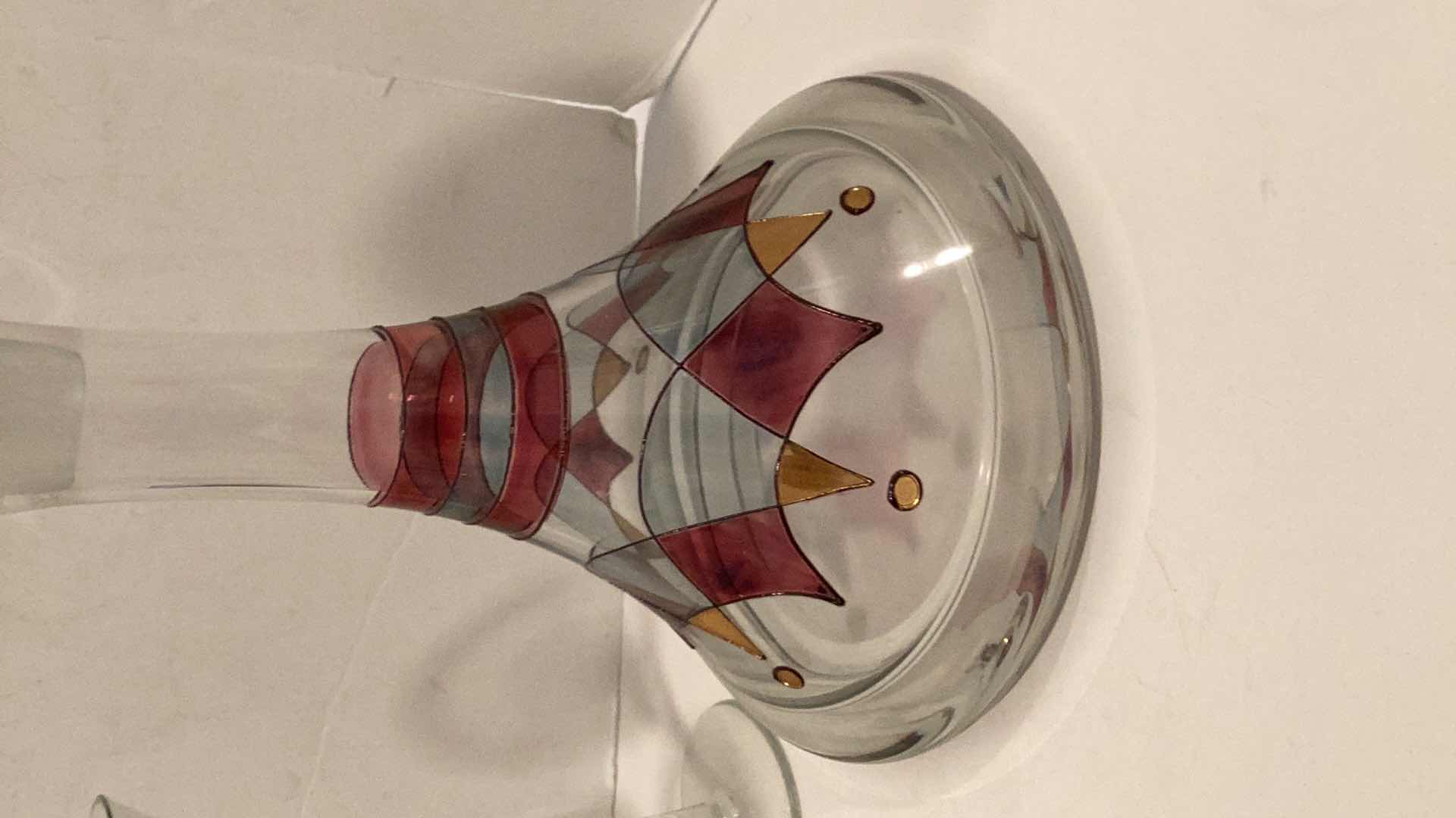 Photo 3 of 2 VINTAGE DECANTERS WITH GLASSWARE