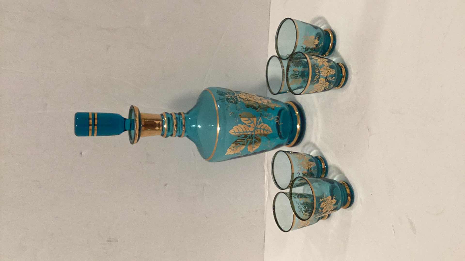 Photo 5 of 2 VINTAGE DECANTERS WITH GLASSWARE