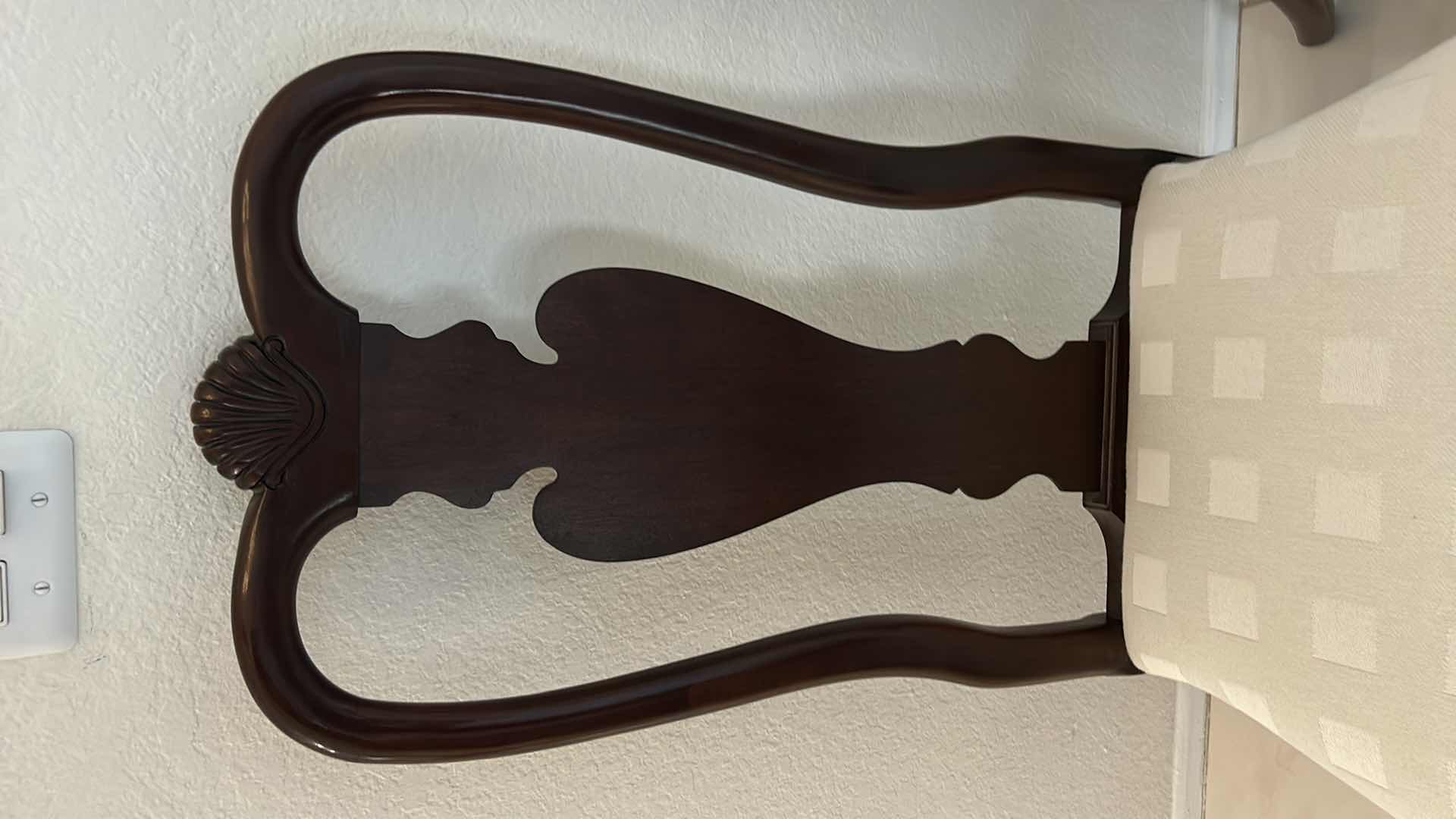 Photo 1 of 2 - ETHAN ALLEN WOOD DINING ROOM CHAIRS WITH IVORY UPHOLSTERY