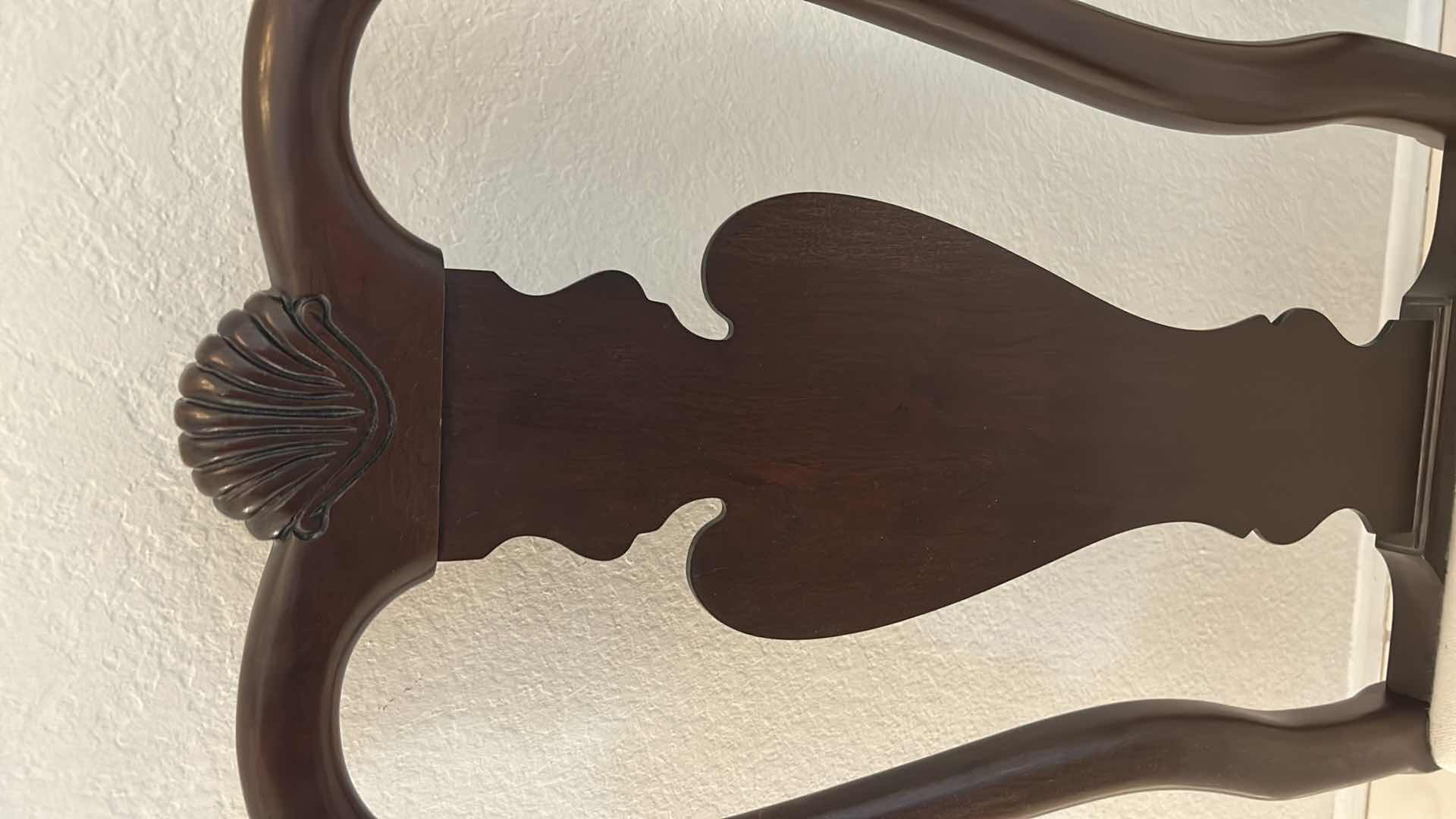 Photo 1 of 2 - ETHAN ALLEN WOOD DINING ROOM CHAIRS WITH IVORY UPHOLSTERY