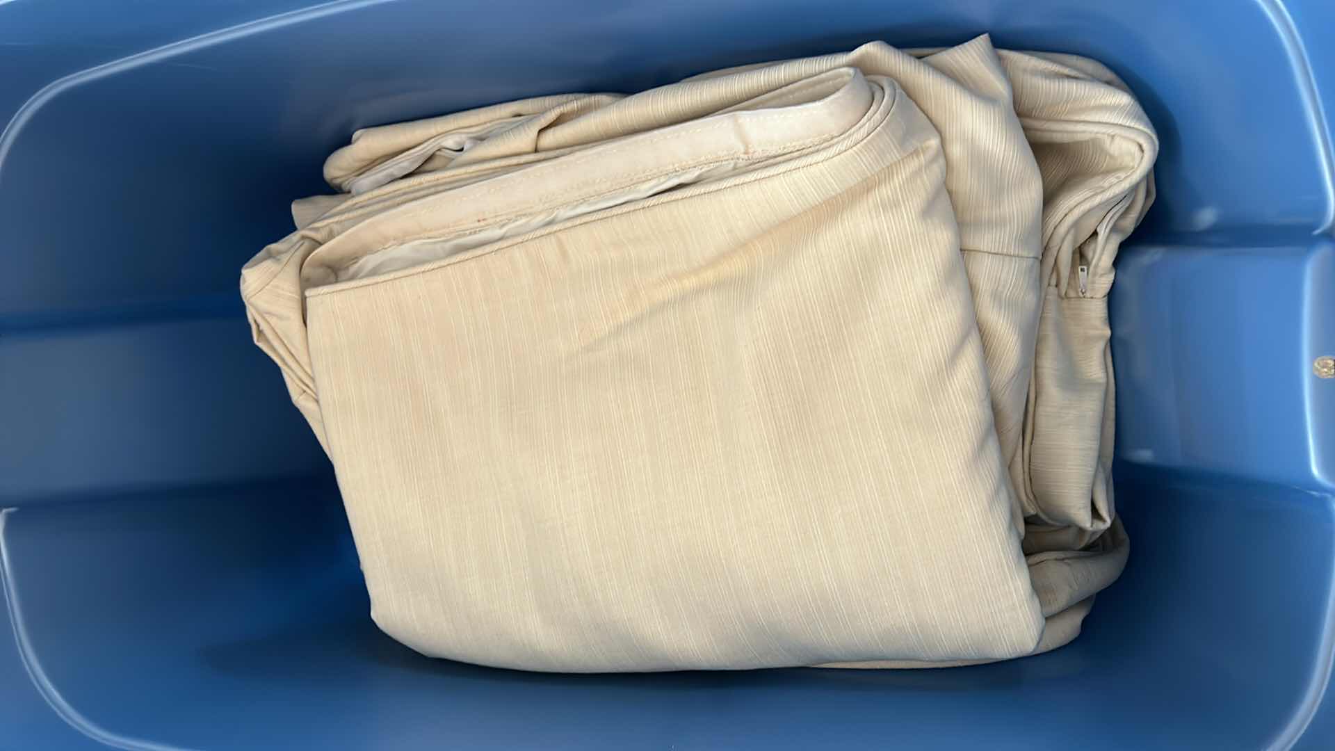 Photo 1 of ETHAN ALLEN SOFA, PILLOWS AND IVORY SUNBRELLA WASHABLE SLIPCOVERS FROM CALICO CORNER WITH ADDITIONAL THROW PILLOWS 7’6”