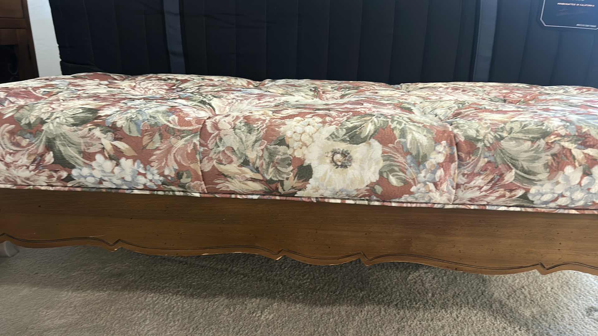 Photo 1 of CUSTOM WOOD BENCH REUPHOLSTERED  51” x 22” H18”