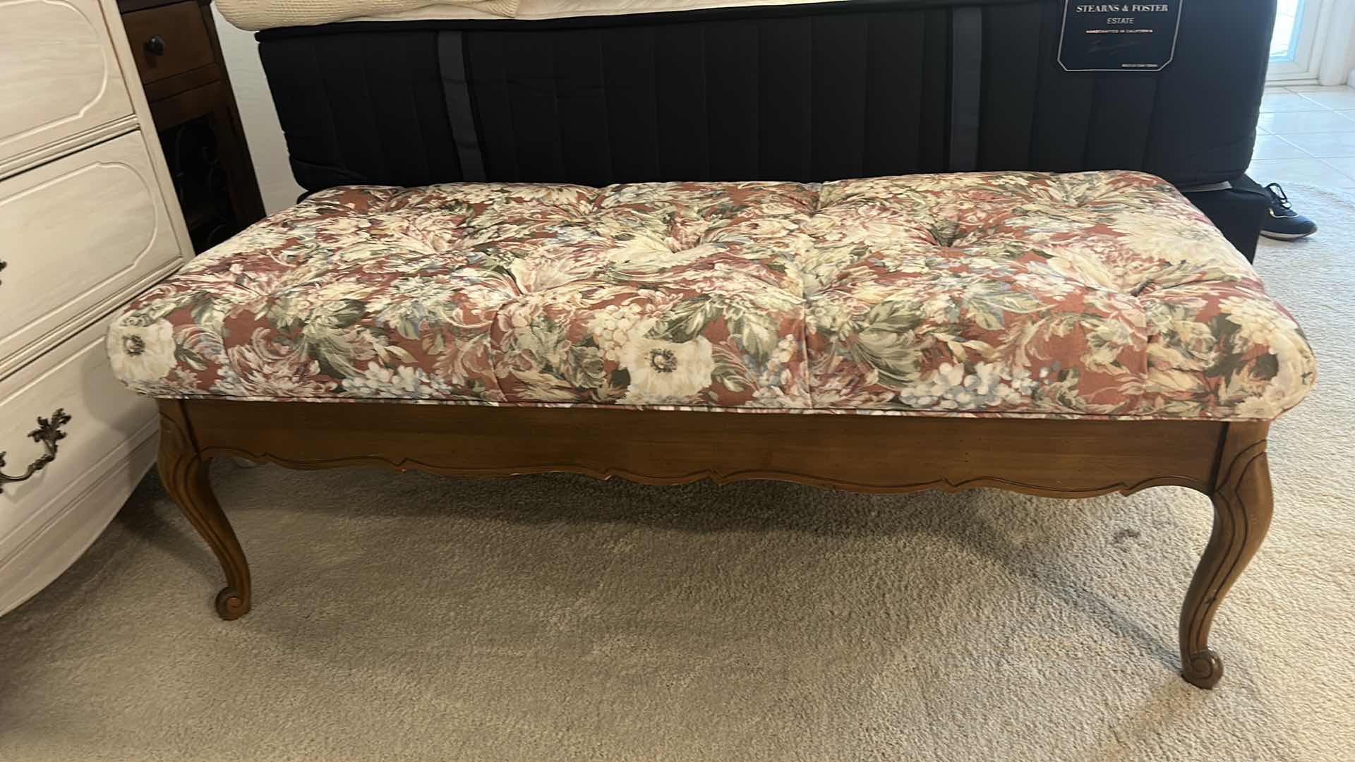 Photo 1 of CUSTOM WOOD BENCH REUPHOLSTERED  51” x 22” H18”