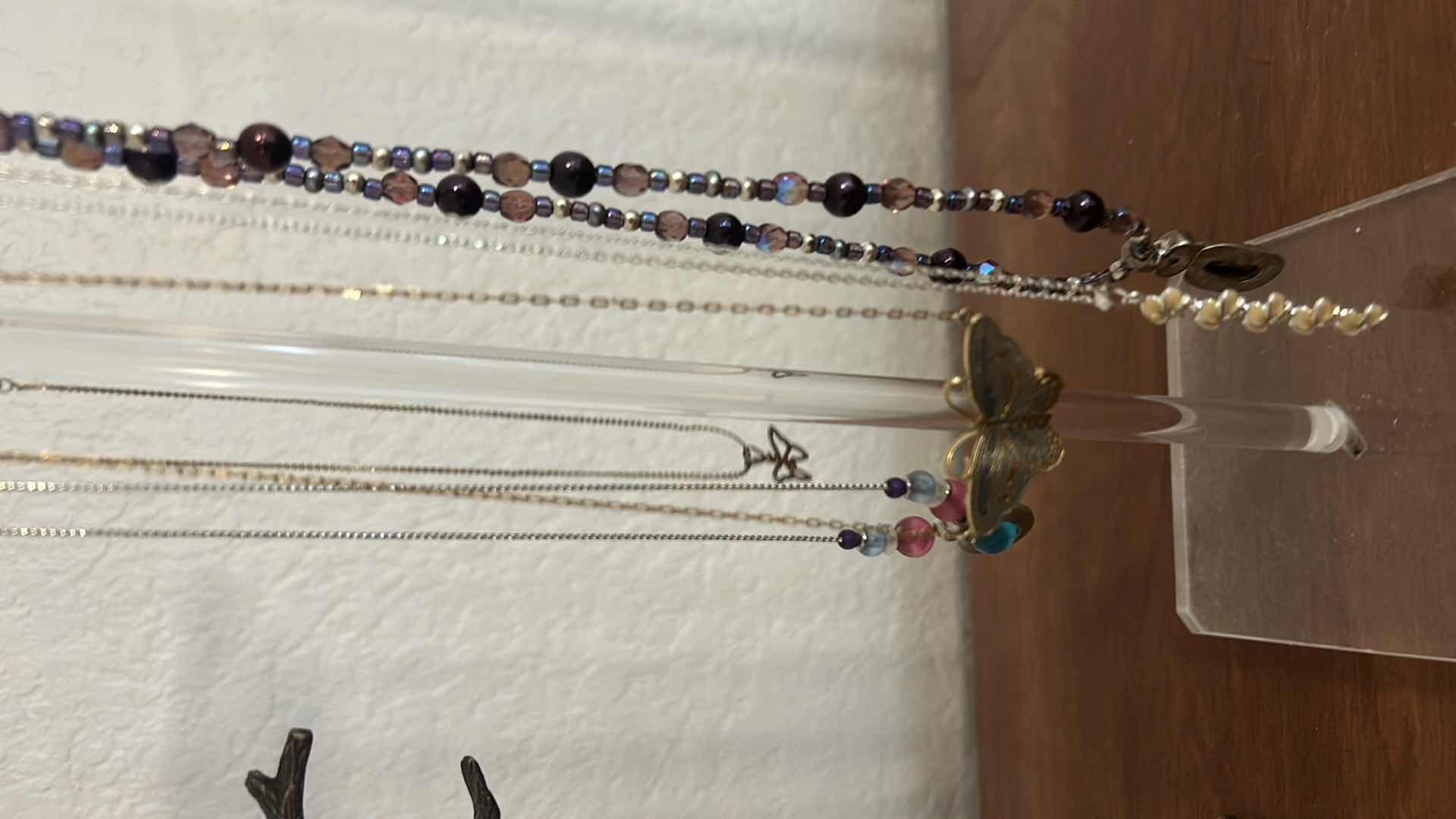 Photo 1 of COSTUME JEWELRY NECKLACES AND TWO HOLDERS