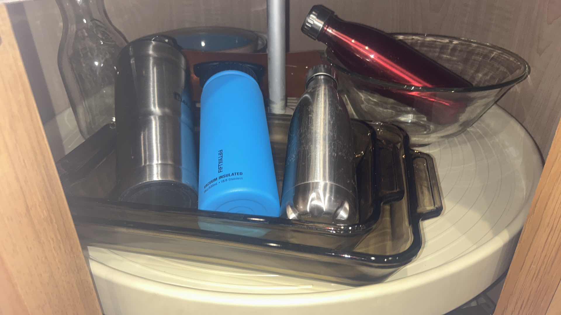 Photo 1 of CONTENTS OF KITCHEN CORNER CABINET