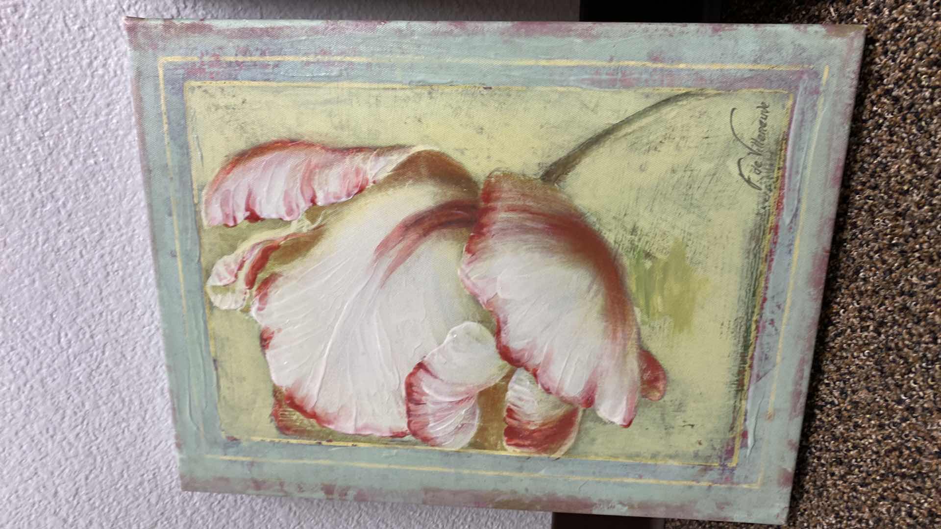 Photo 1 of NEW 4 WRAPED CANVAS FLORAL ARTWORK 12” X 16” EACH ARTWORK $79 EACH