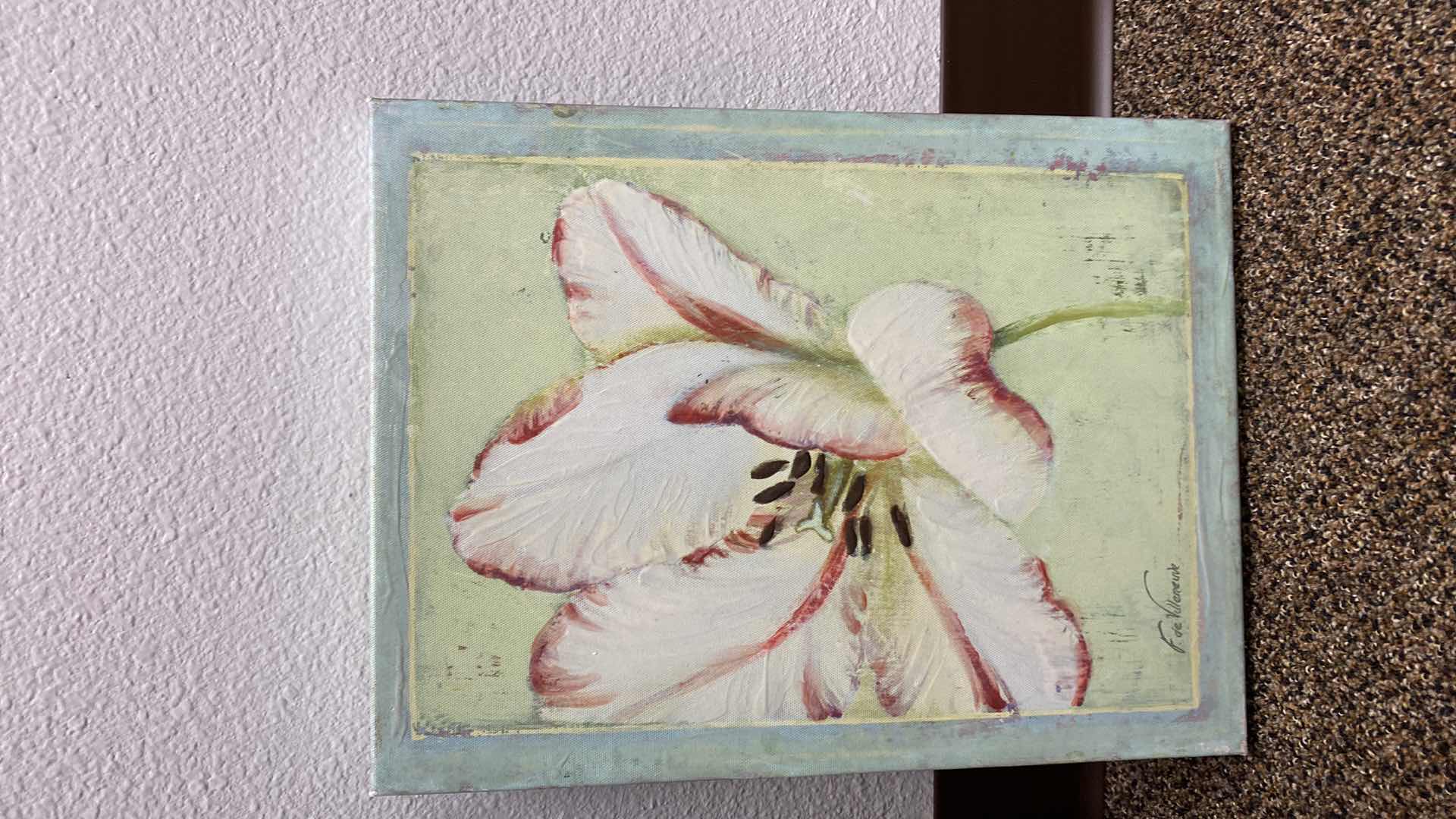 Photo 1 of NEW 4 WRAPED CANVAS FLORAL ARTWORK 12” X 16” EACH ARTWORK $79 EACH